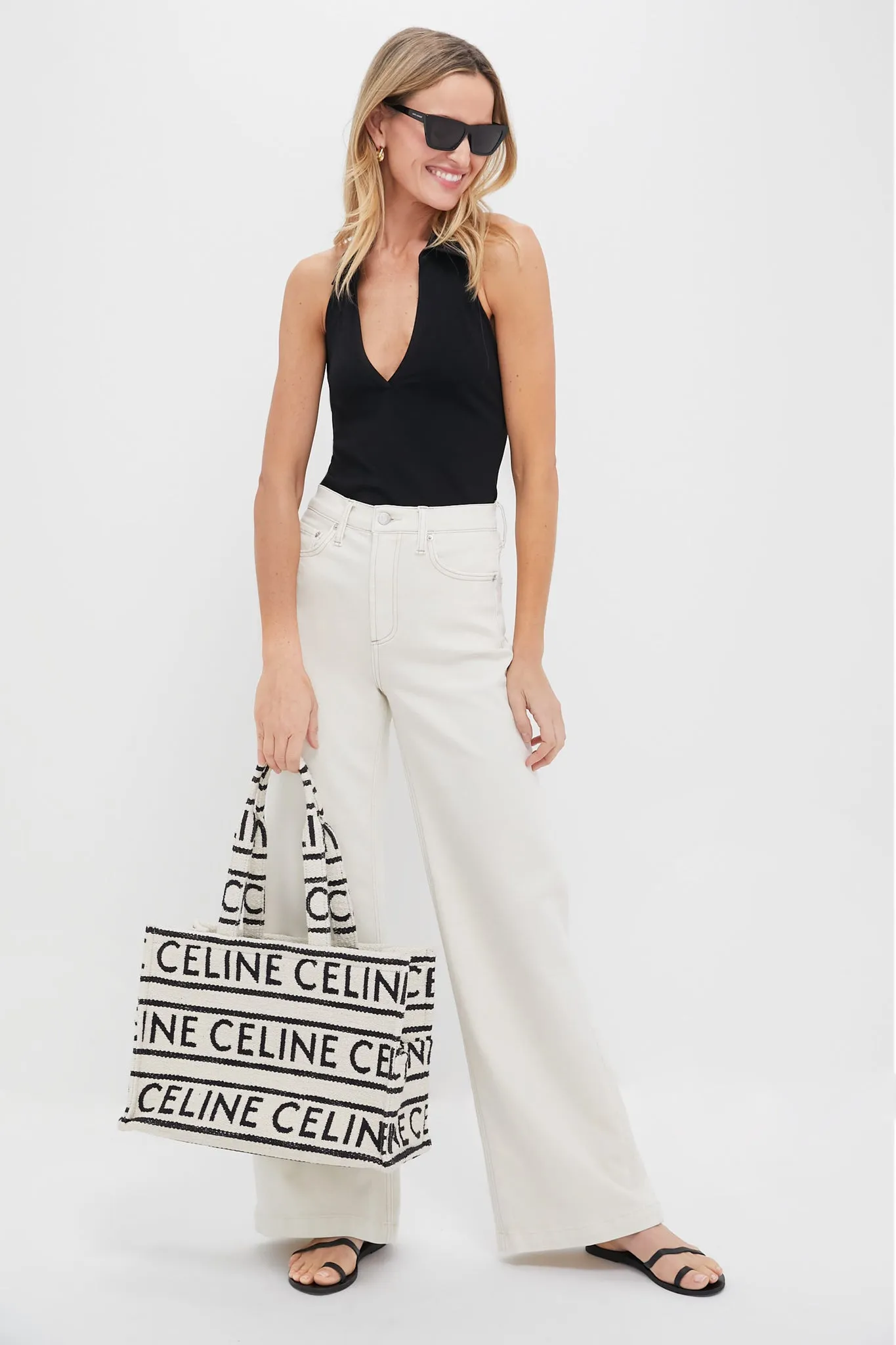 Black Nadia Halterneck Polo