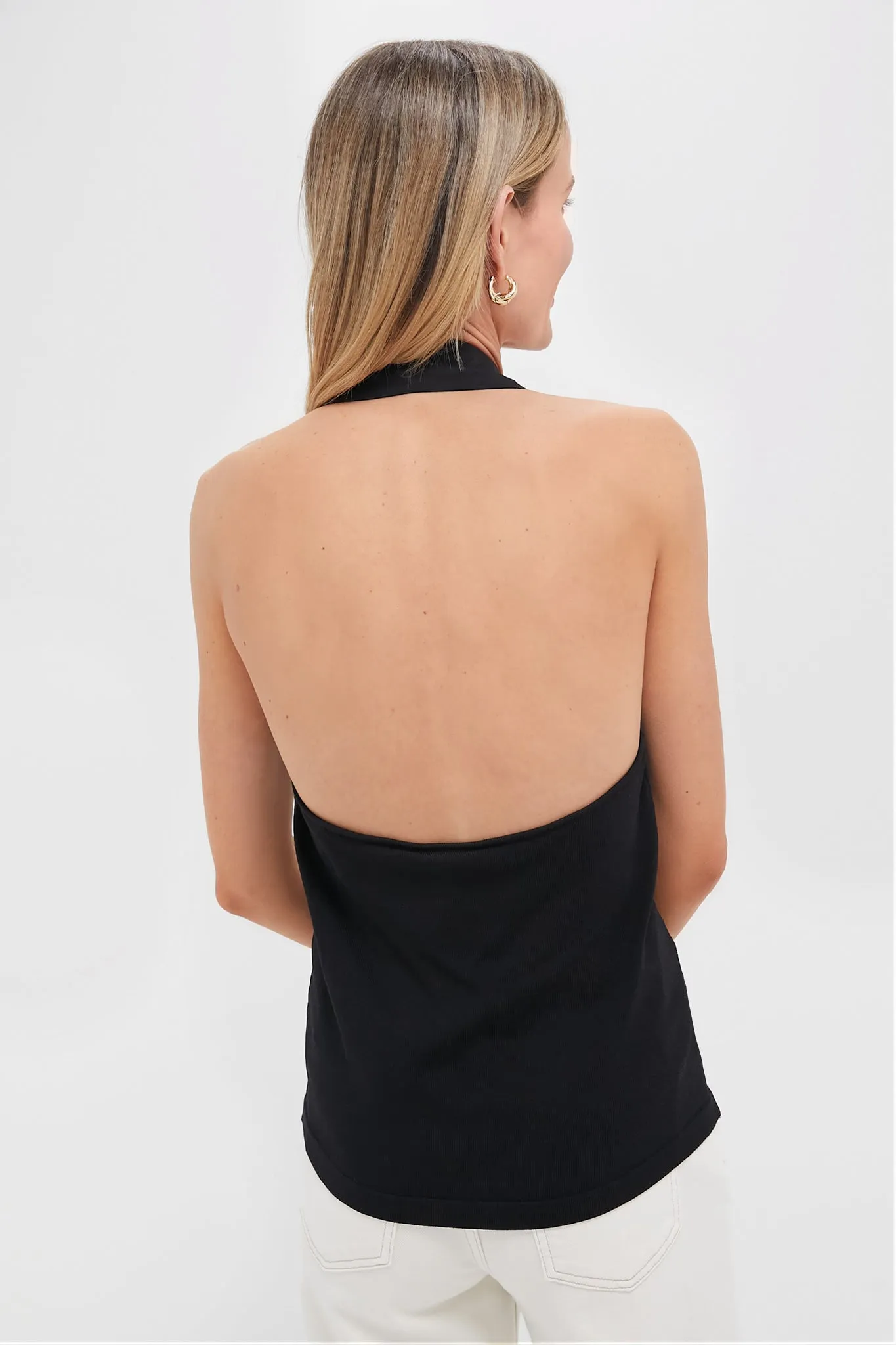 Black Nadia Halterneck Polo