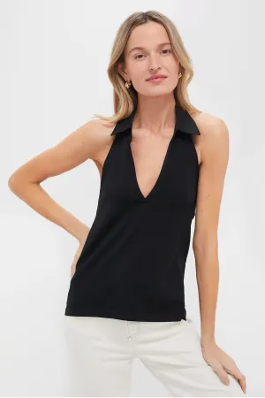 Black Nadia Halterneck Polo