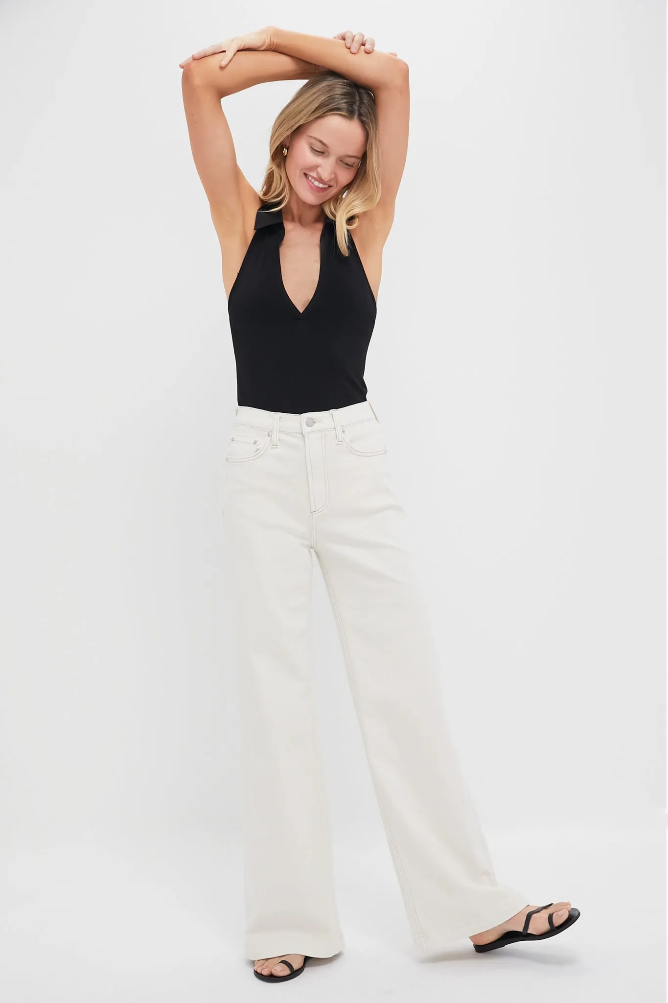 Black Nadia Halterneck Polo