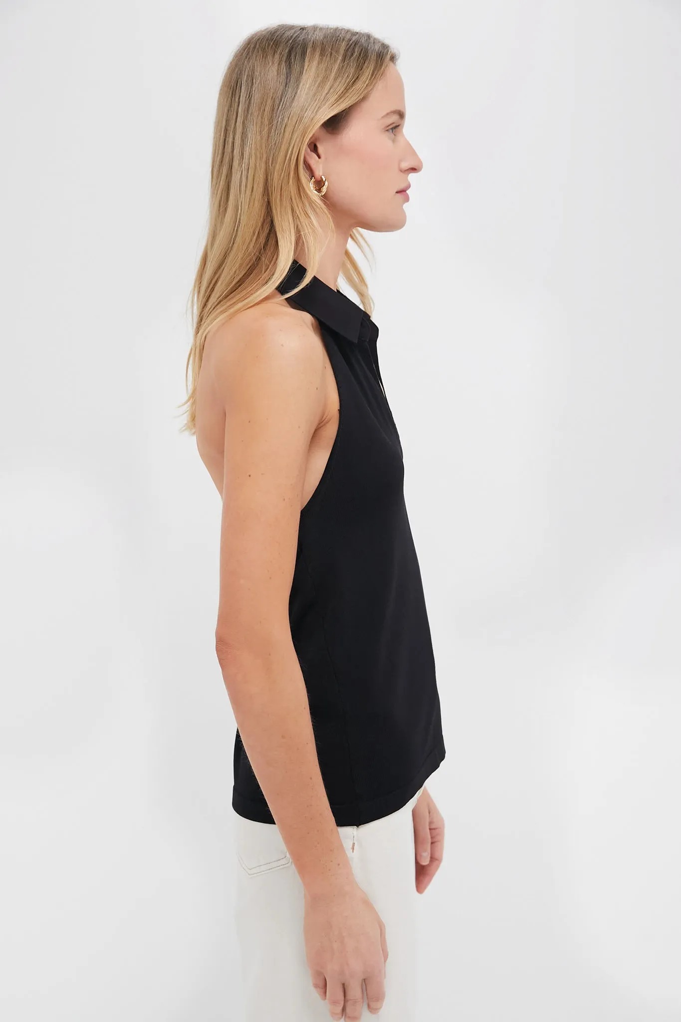 Black Nadia Halterneck Polo
