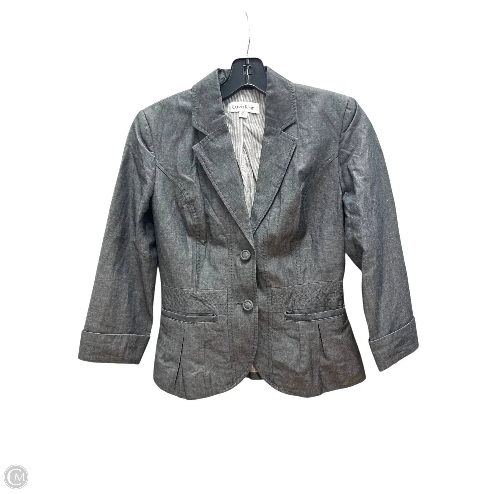 Blazer By Calvin Klein In Grey. Size: 0