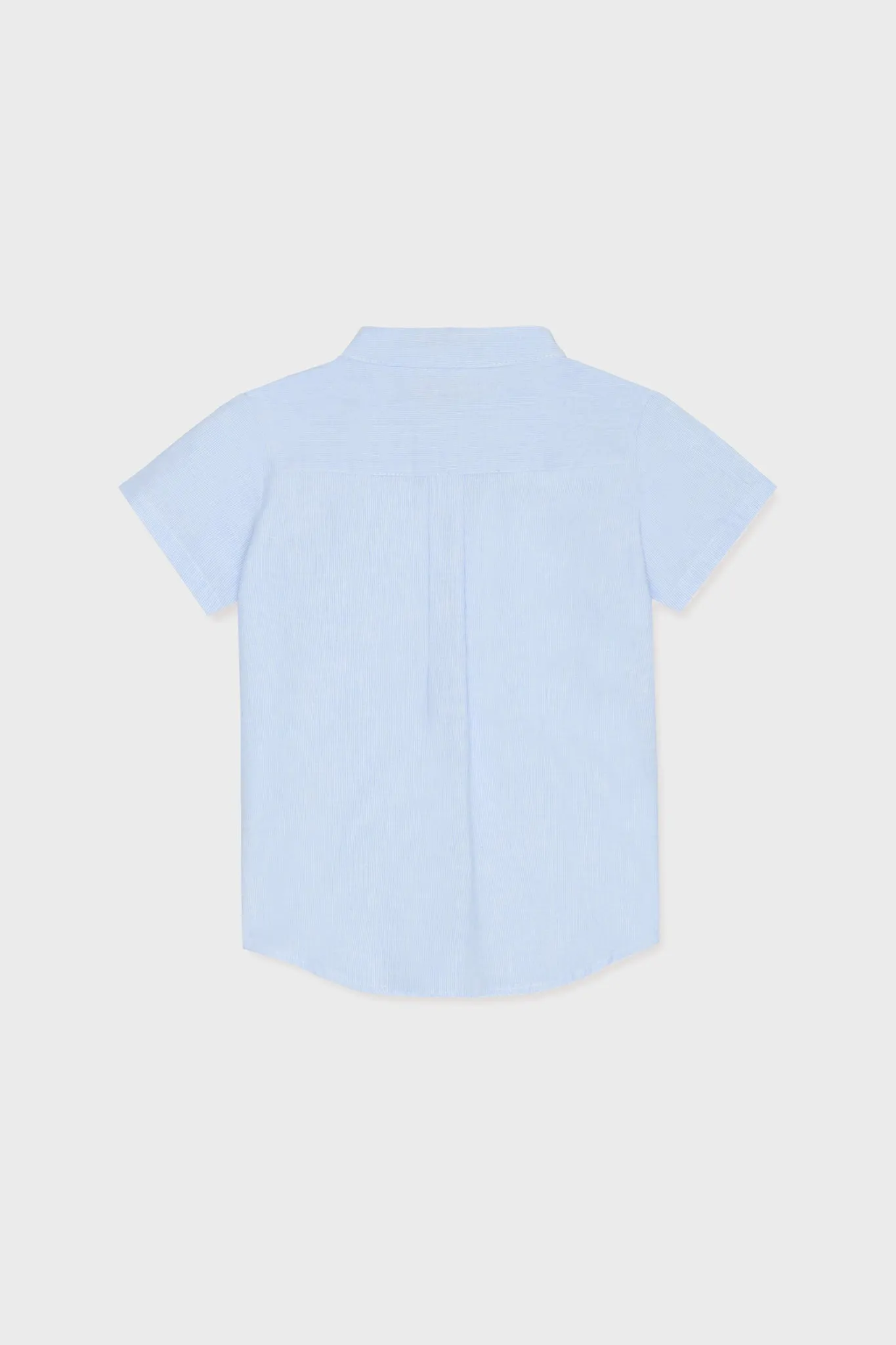 Blue Stripe Arcos Linen Mix Short Sleeve Shirt