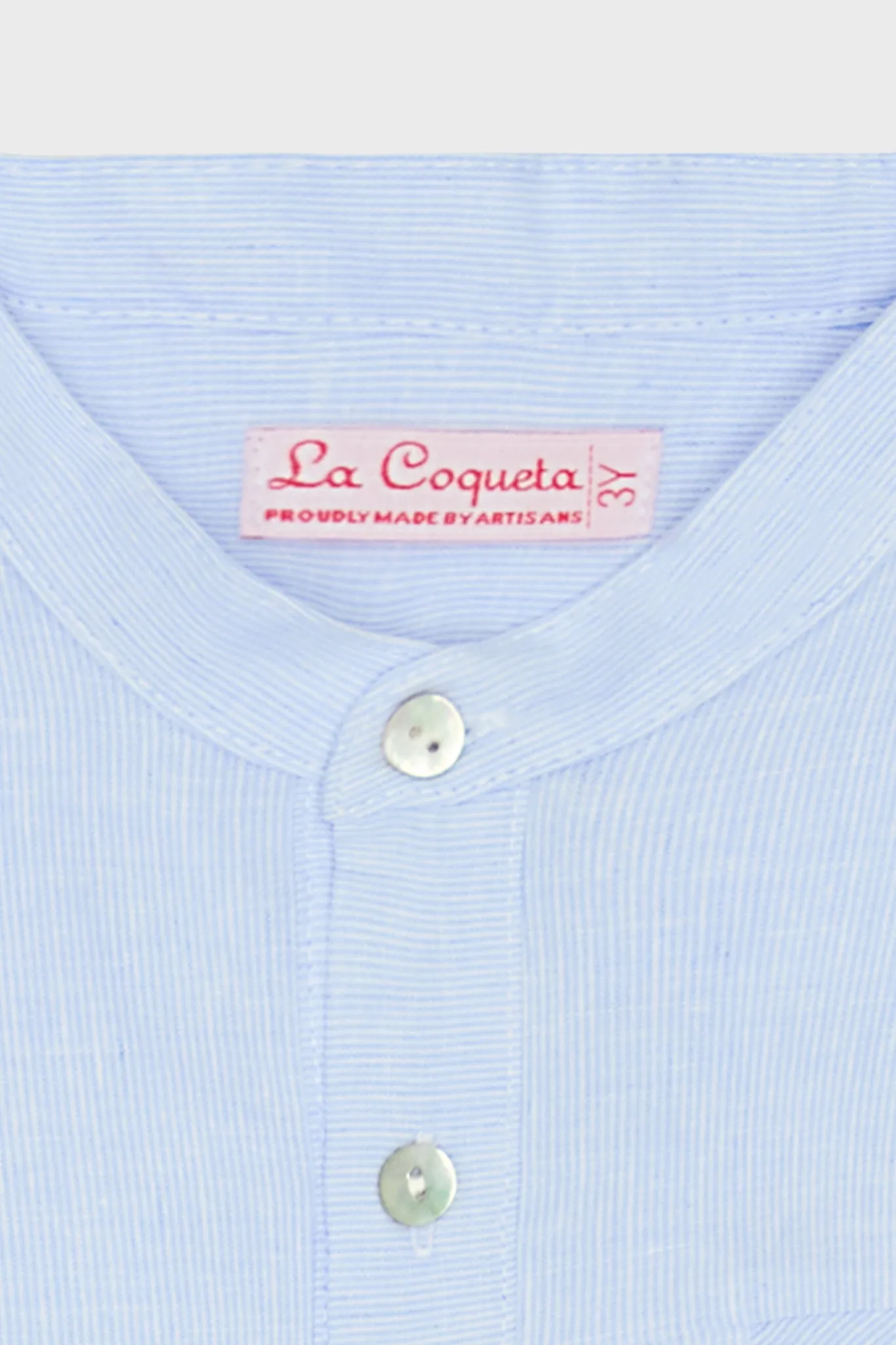 Blue Stripe Arcos Linen Mix Short Sleeve Shirt