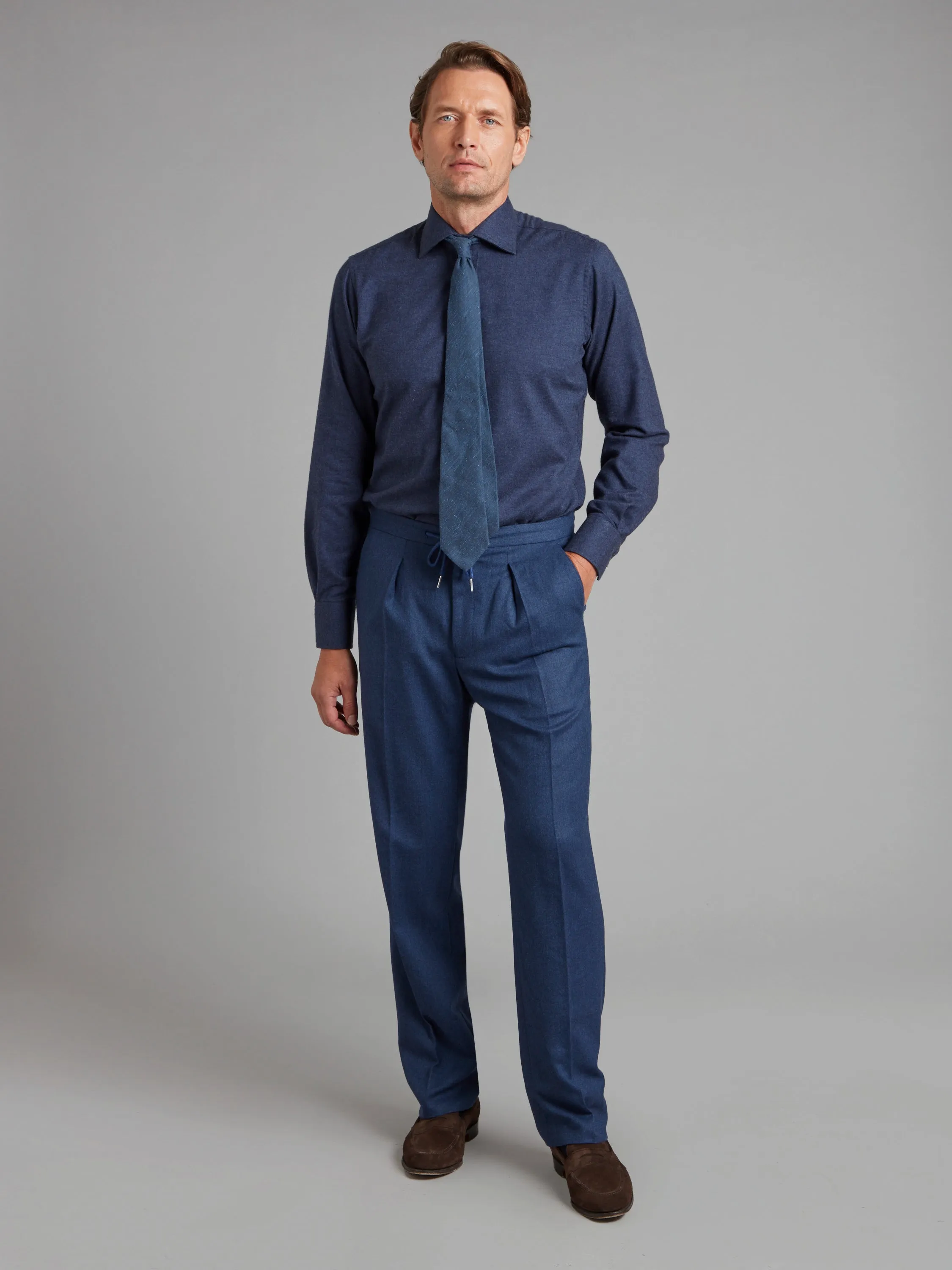 Cashmere Blend Shirt - Navy