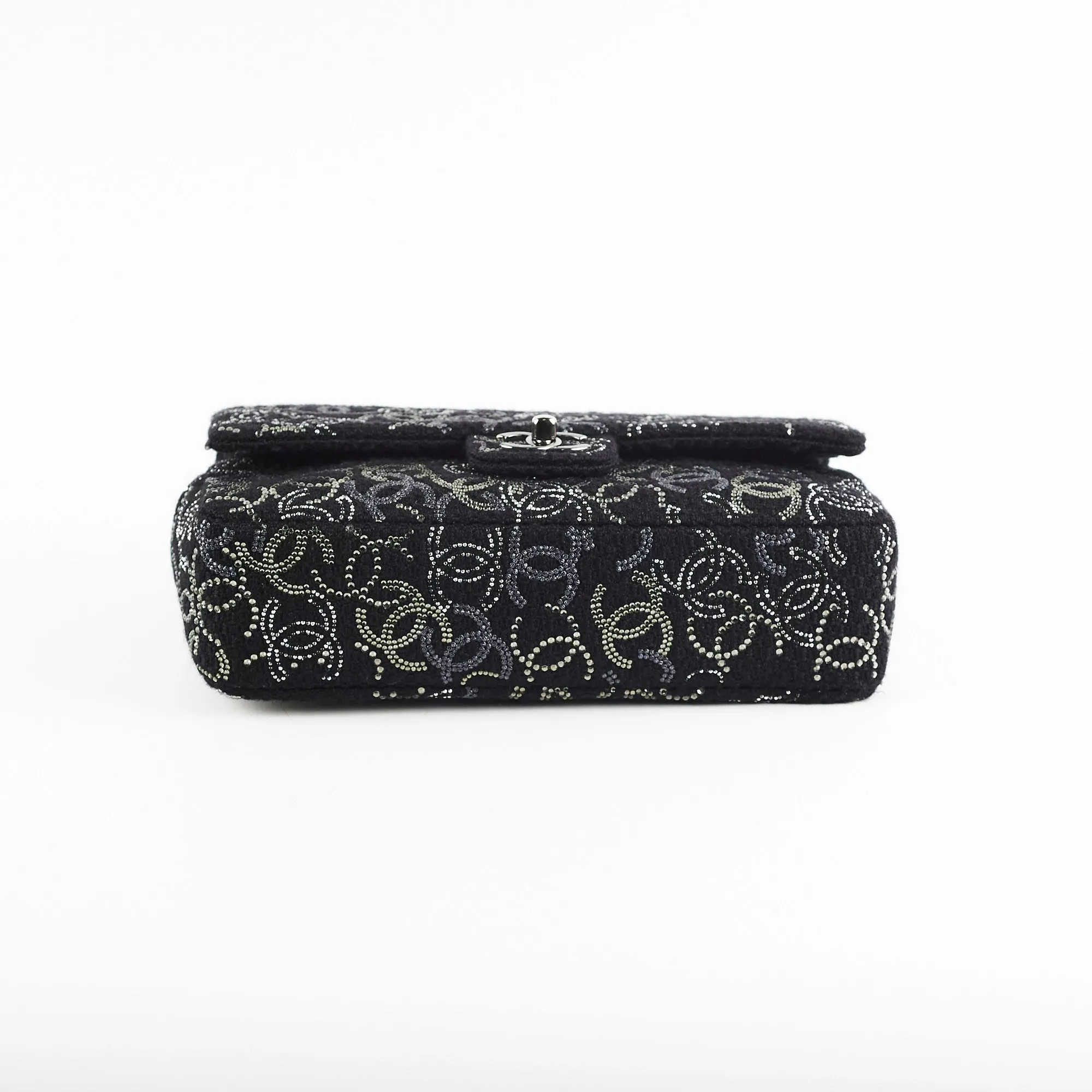 Chanel Seasonal Medium/Large Tweed Crystals Black