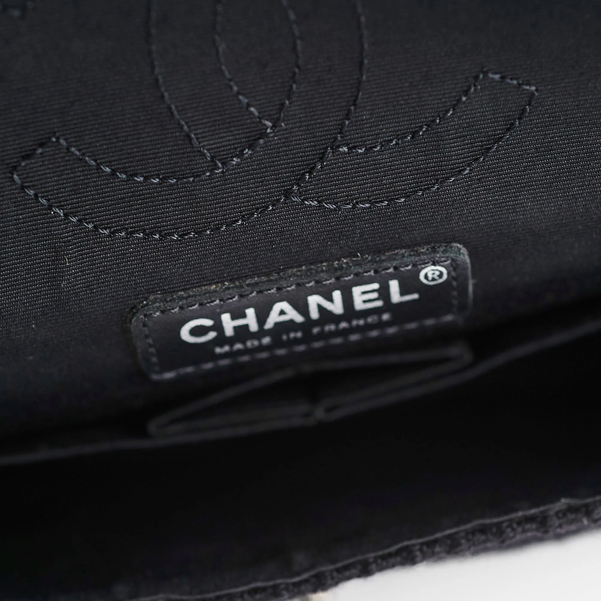 Chanel Seasonal Medium/Large Tweed Crystals Black