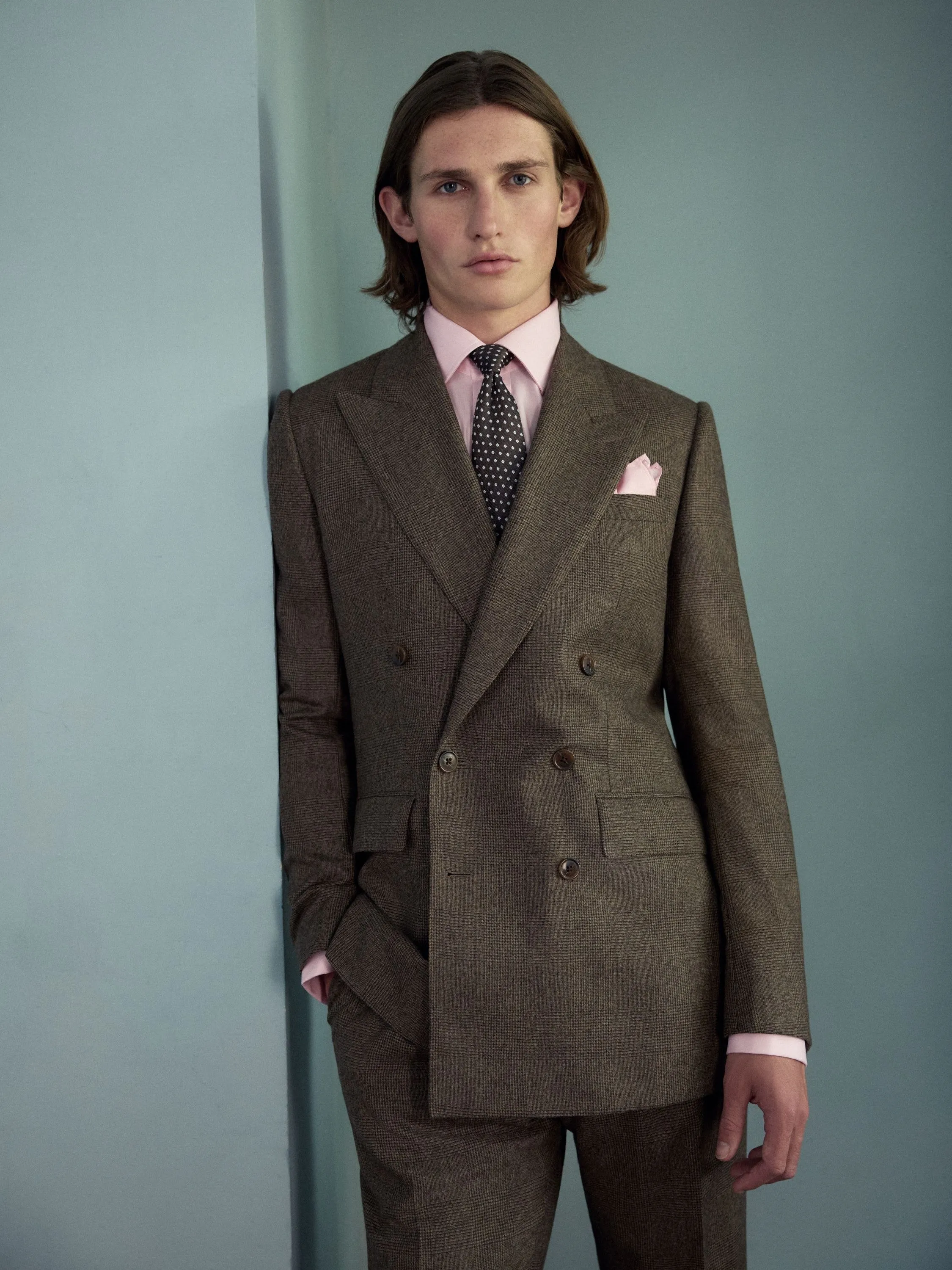 Clarence Suit Glen Plaid - Brown