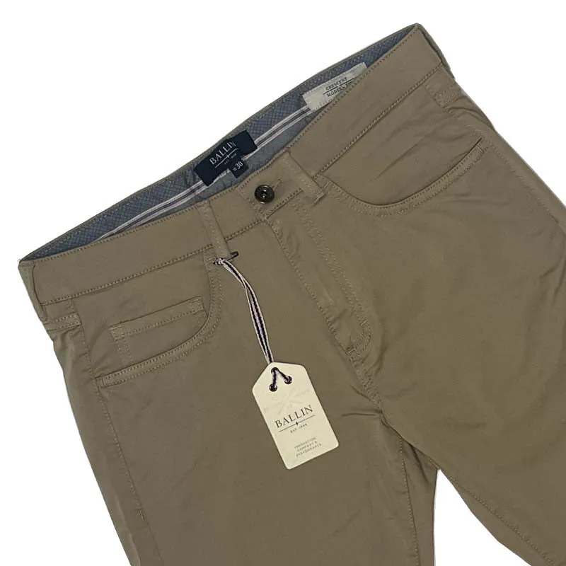 Dark Khaki Cotton Five Pocket Pant - Crescent Fit | Ballin