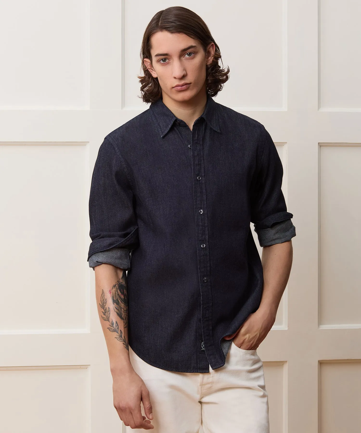 Denim Point Collar Shirt