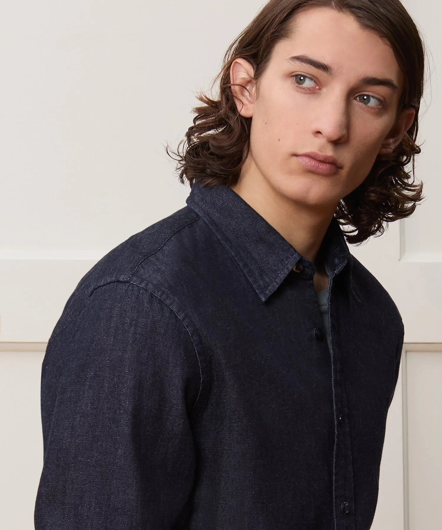 Denim Point Collar Shirt