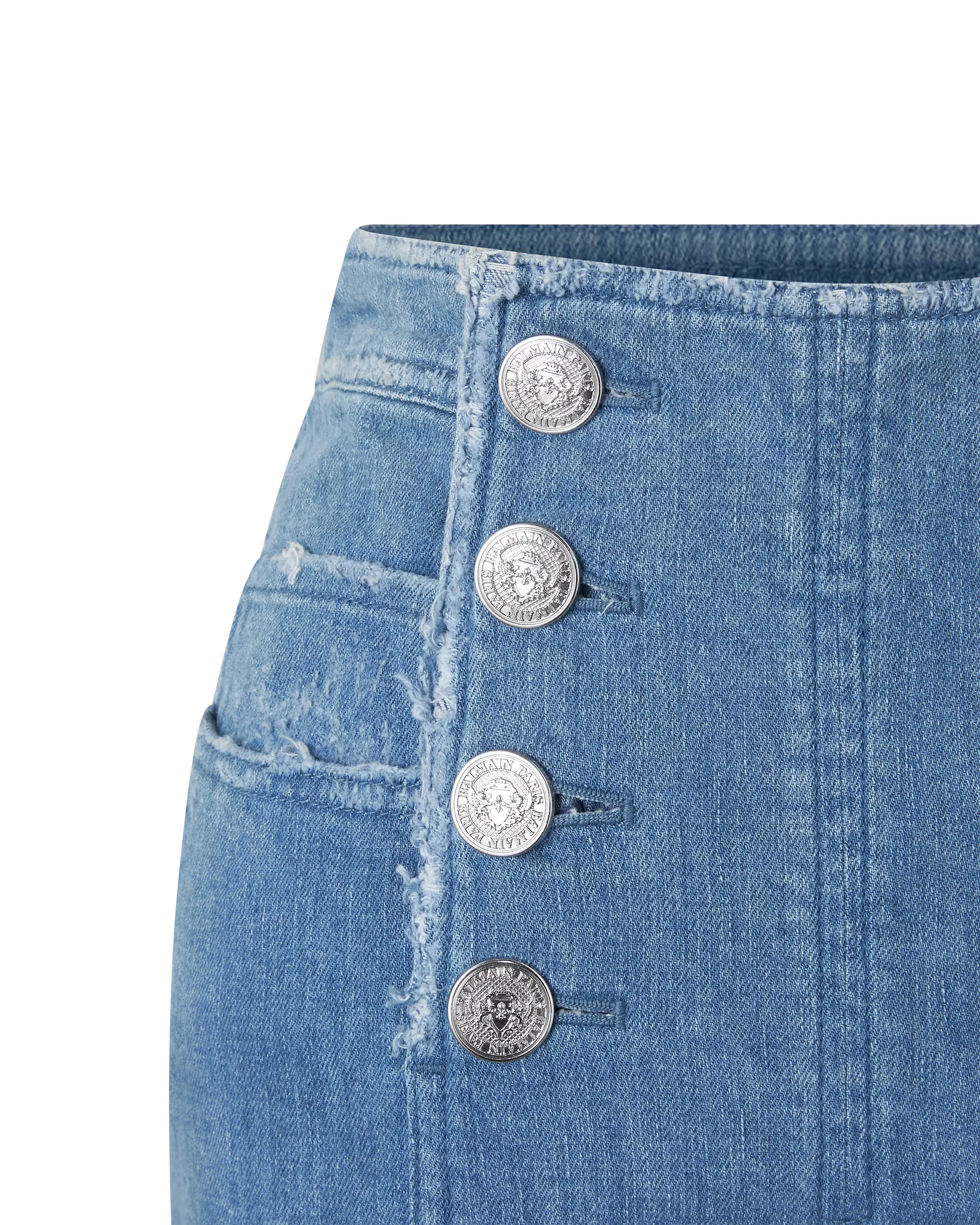 Distressed Button Up Skinny Jeans