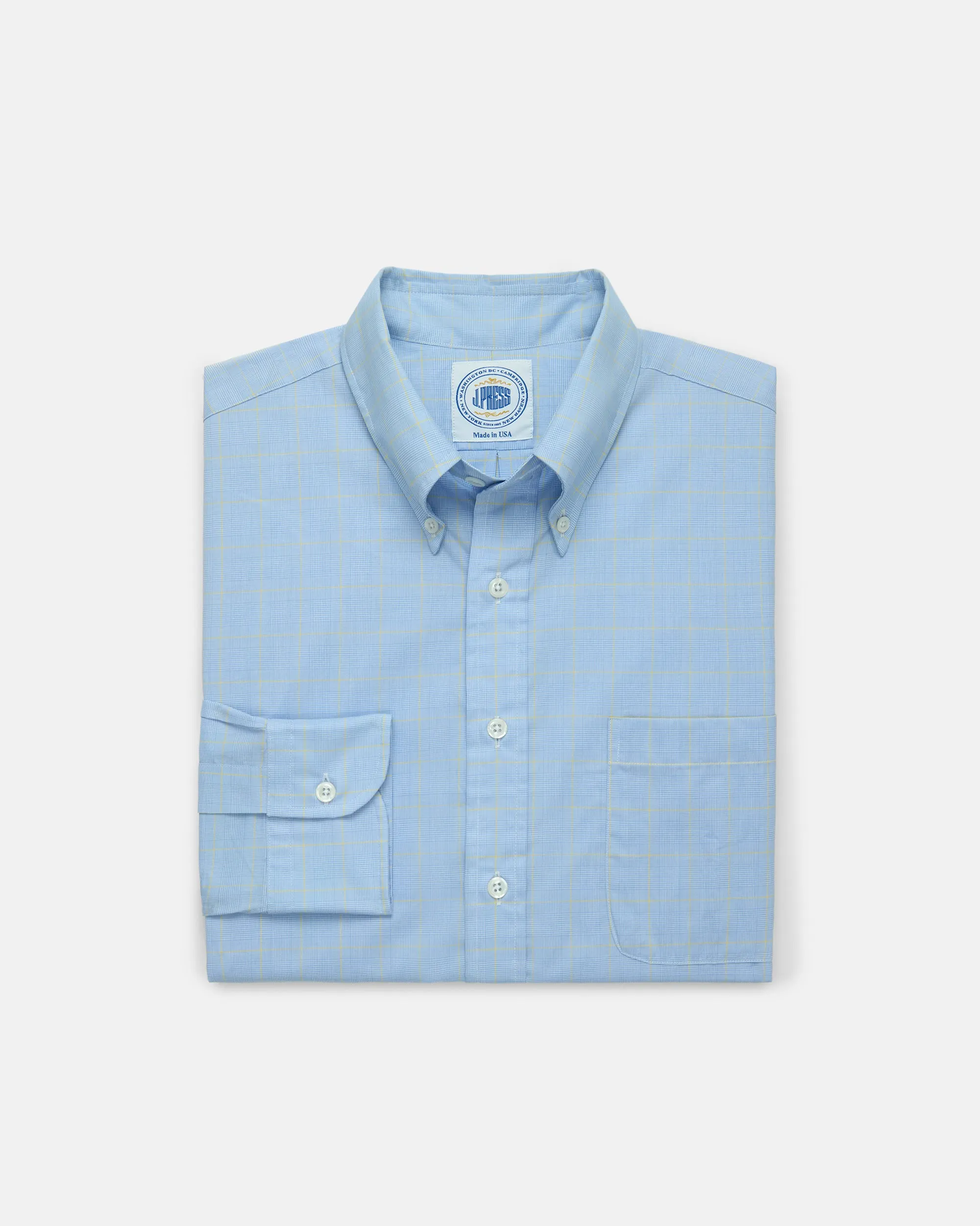 GOLD LABEL DRESS SHIRT - BLUE GLENPLAID/YELLOW WINDOWPANE