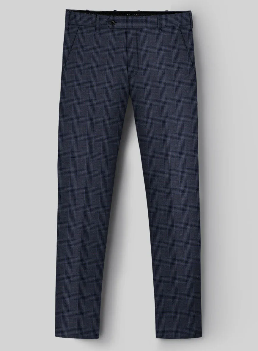 Hardy Minnis Blue Checks Wool Pants