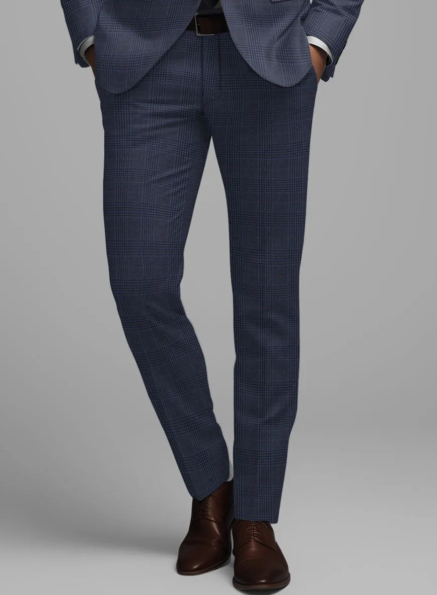Hardy Minnis Blue Checks Wool Pants