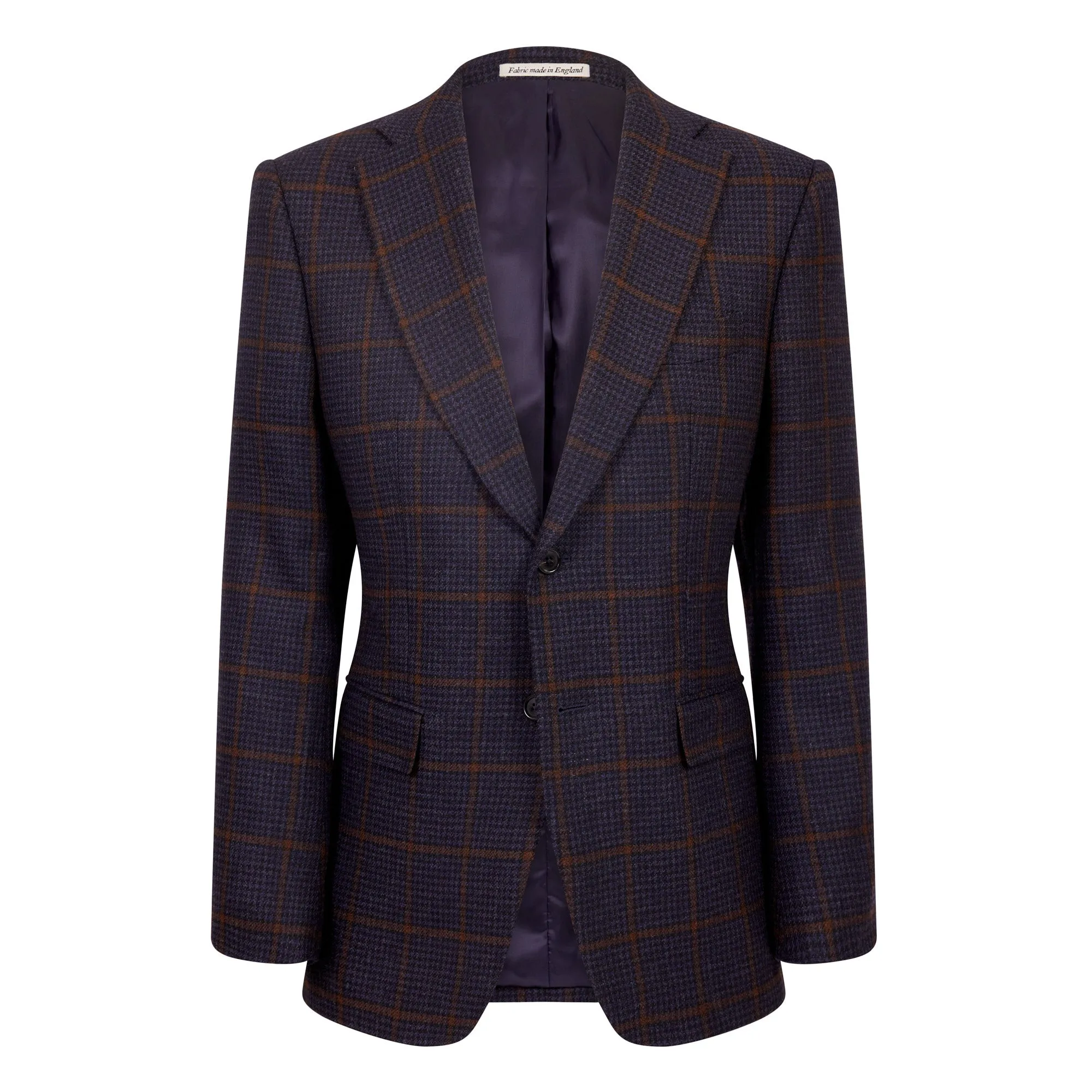 HENRY SARTORIAL Full Canvas Check Wool Jacket NAVY LG