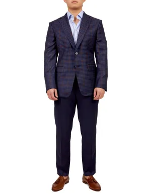 HENRY SARTORIAL X DORMEUIL Full Canvas Check Wool Jacket NAVY MULTI REG
