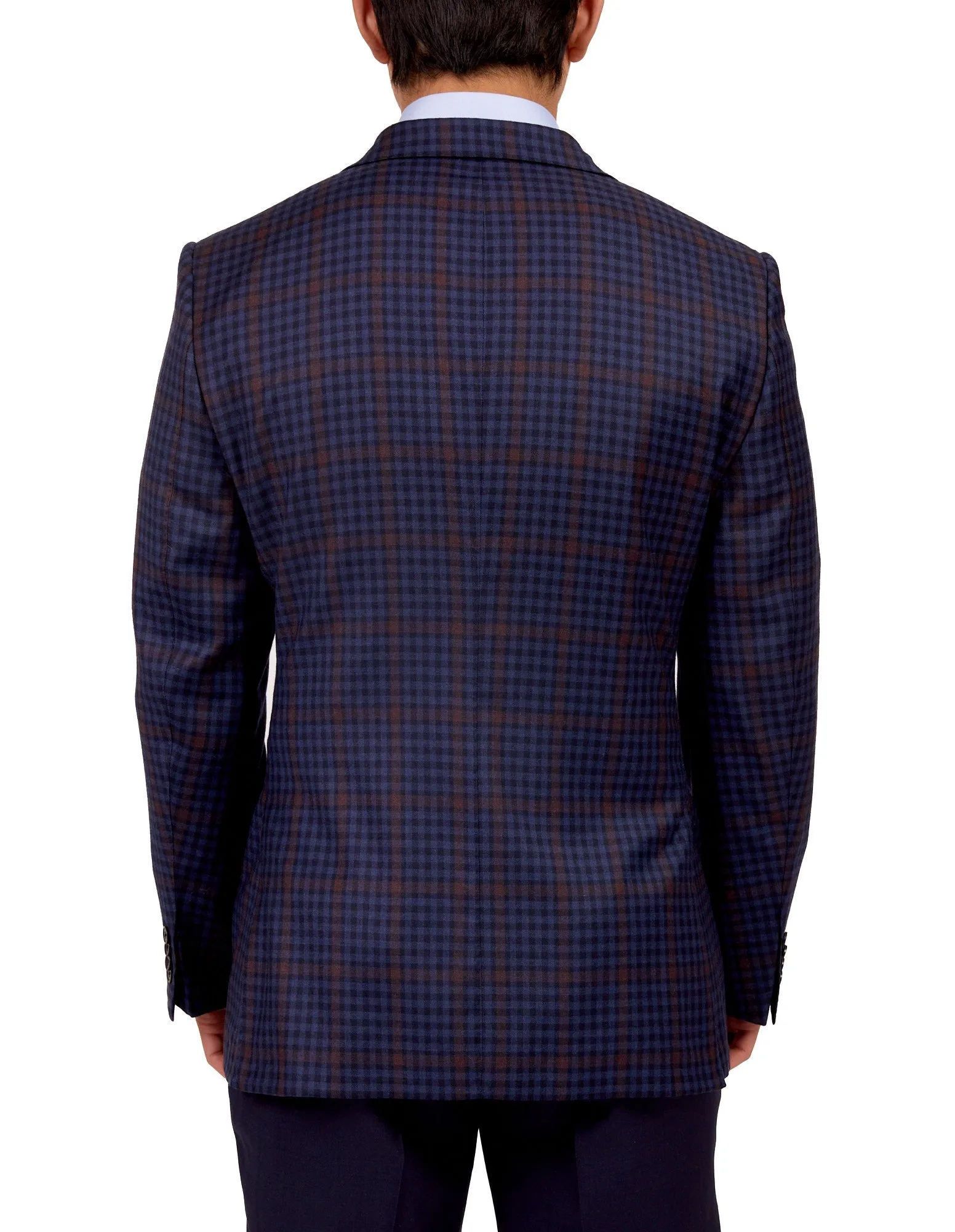 HENRY SARTORIAL X DORMEUIL Full Canvas Check Wool Jacket NAVY MULTI REG
