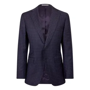 HENRY SARTORIAL X DORMEUIL Full Canvas Check  Wool Jacket NAVY MULTI REG