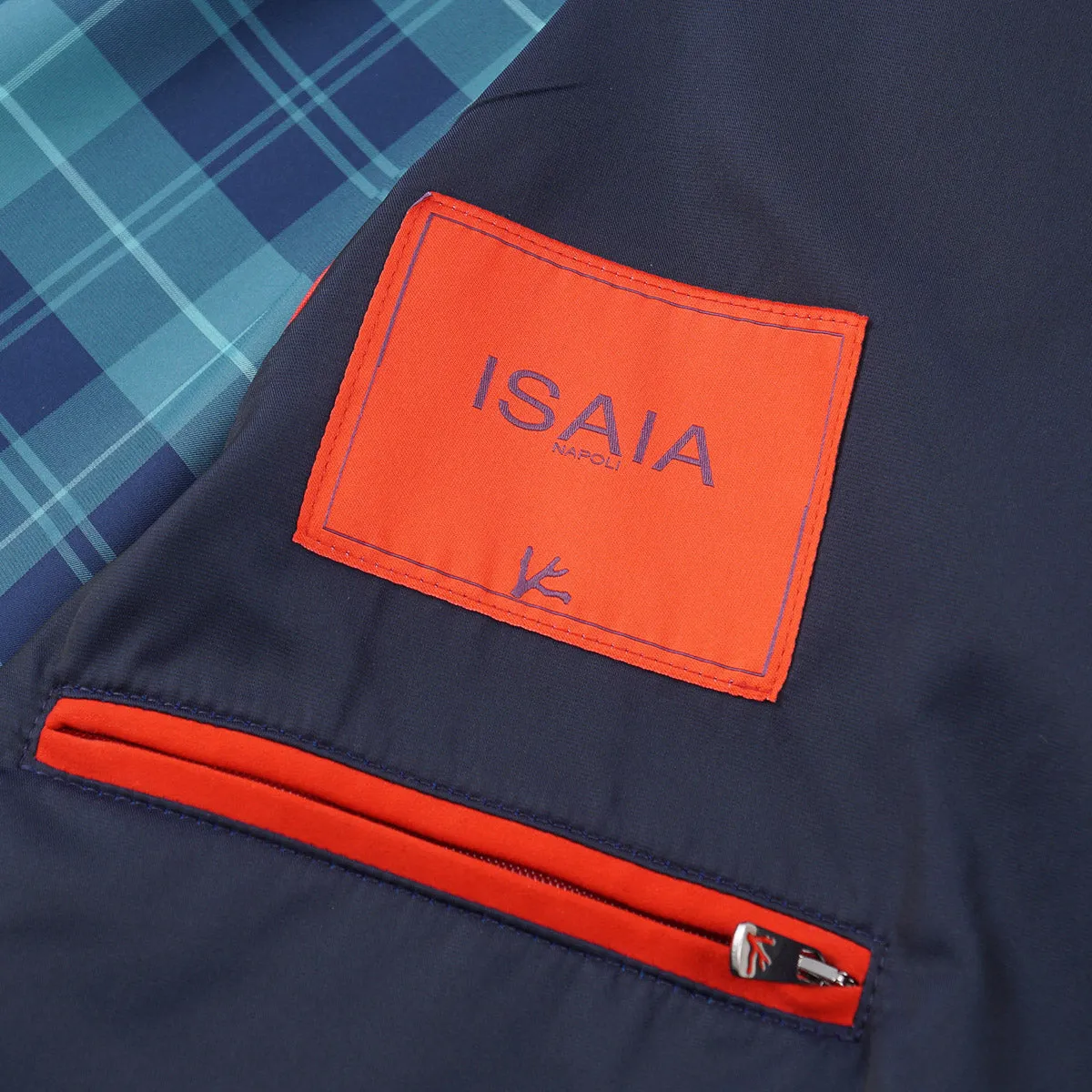 Isaia Light Aqua Fabric Overcoat