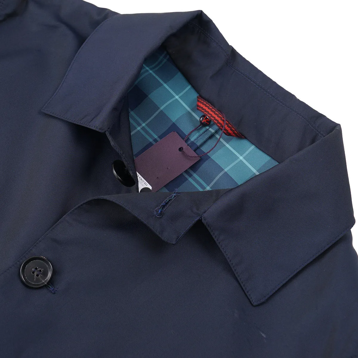 Isaia Light Aqua Fabric Overcoat