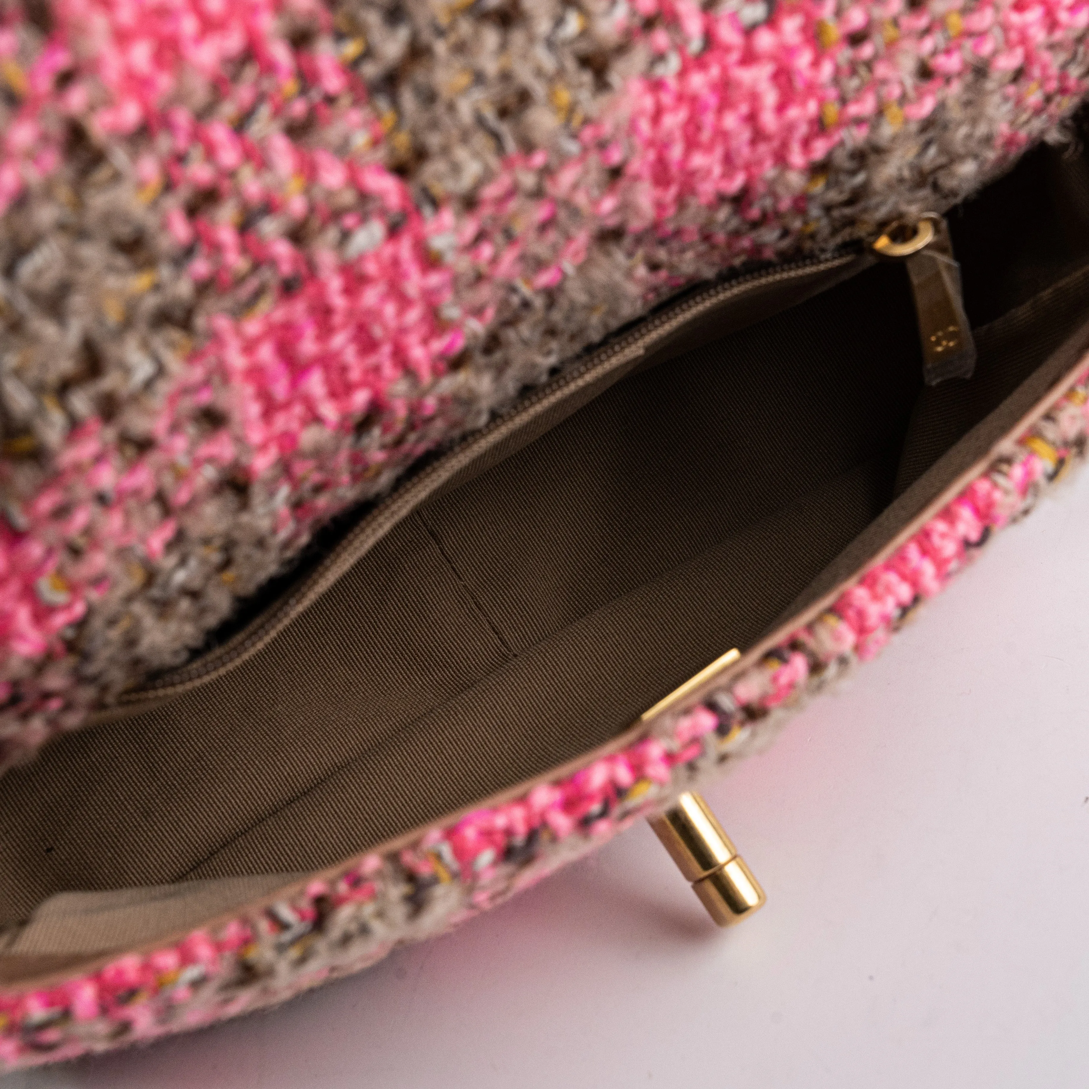 ITEM 14 - Chanel 19 Small seasonal Tweed Pink