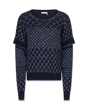 Linen Metallic Crewneck Sweater