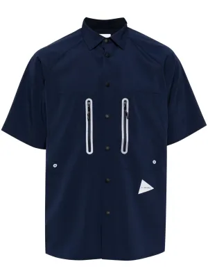 Logo-Print Panelled Shirt