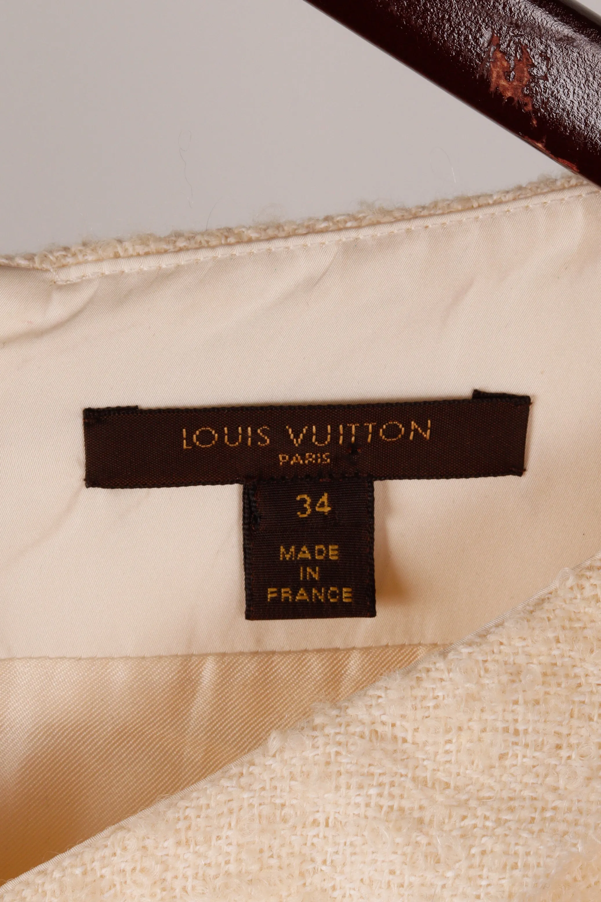 Louis Vuitton AW06 'Textured Tweed' Wool Blouse Ivory (2006)