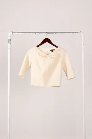 Louis Vuitton AW06 'Textured Tweed' Wool Blouse Ivory (2006)