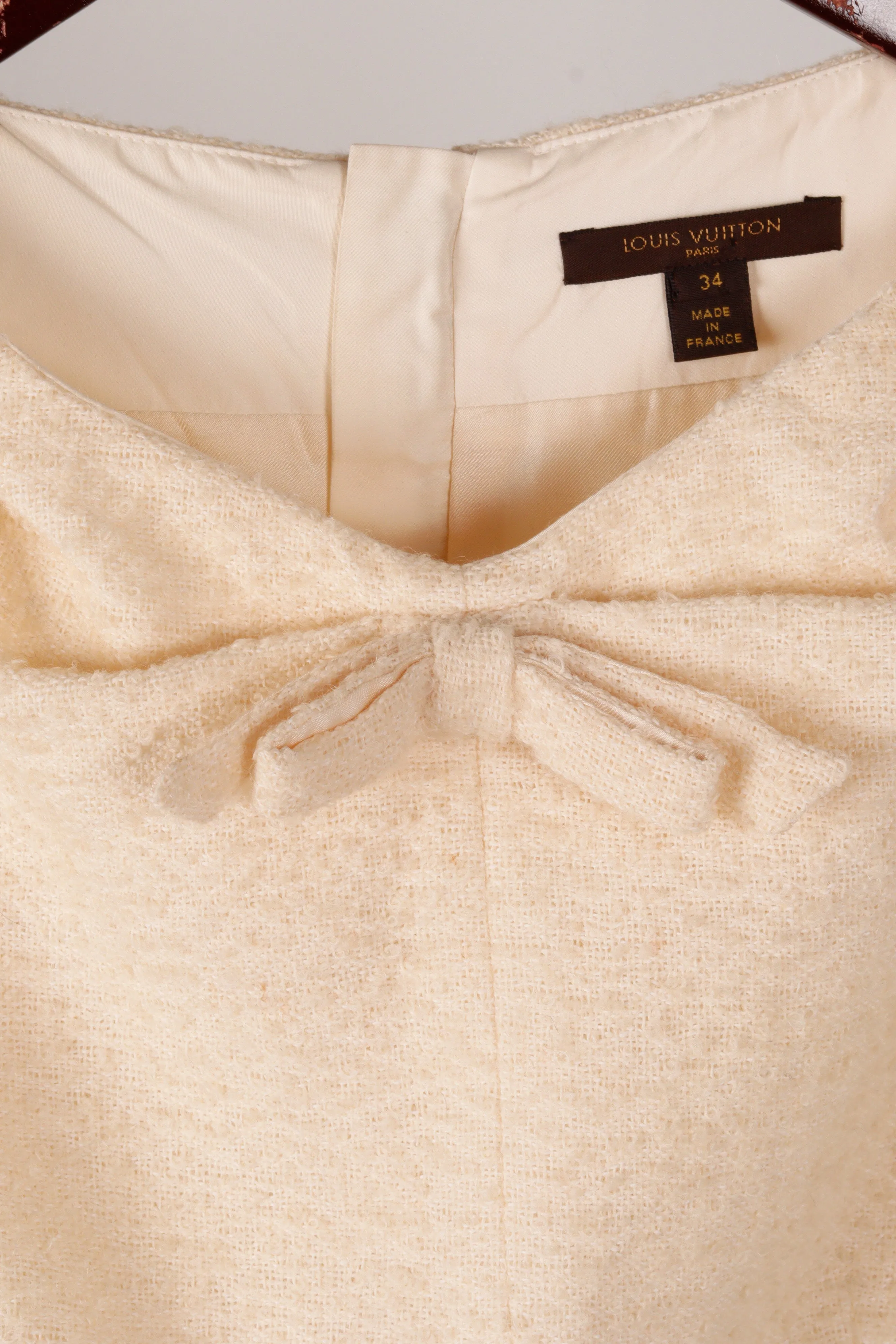Louis Vuitton AW06 'Textured Tweed' Wool Blouse Ivory (2006)