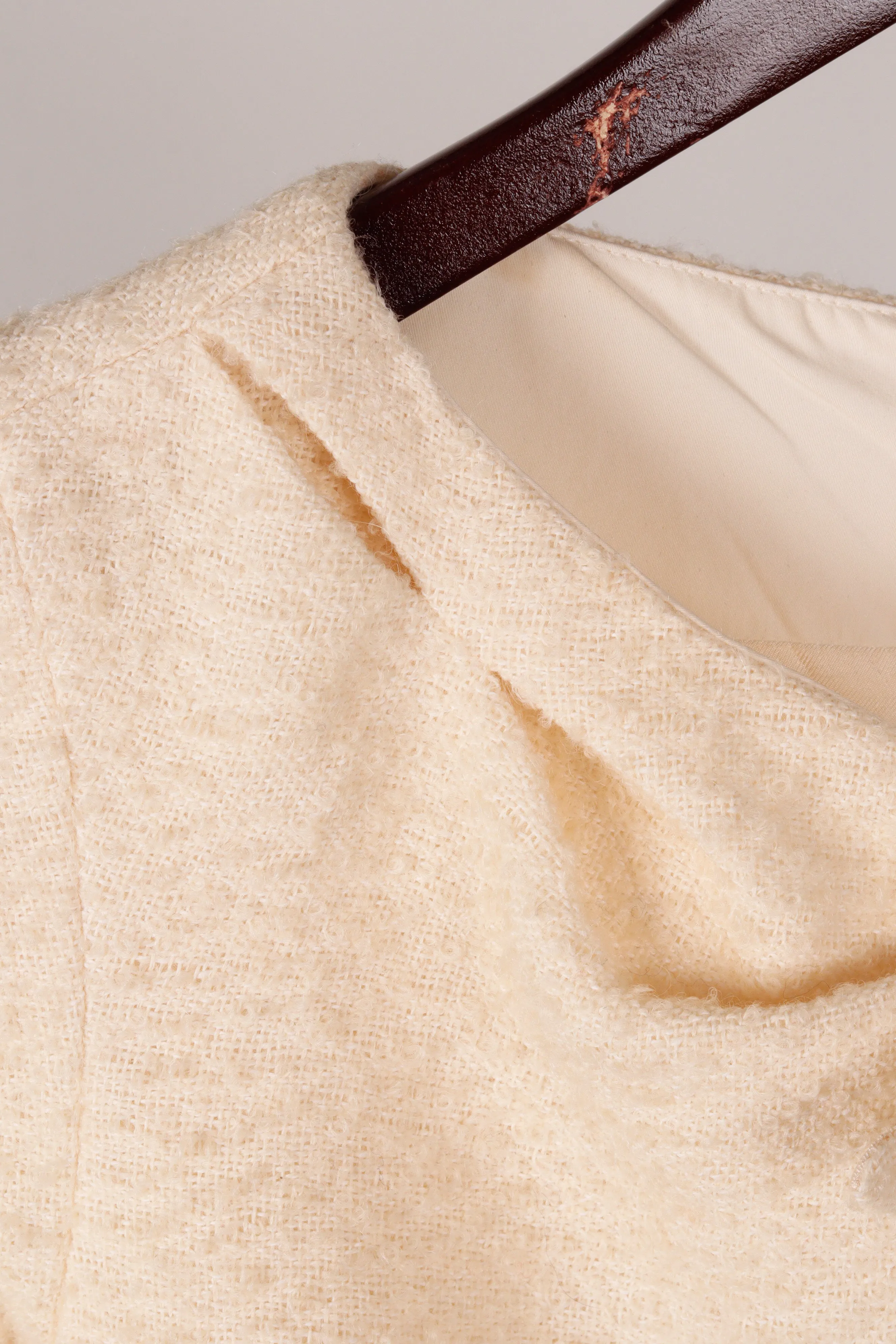 Louis Vuitton AW06 'Textured Tweed' Wool Blouse Ivory (2006)