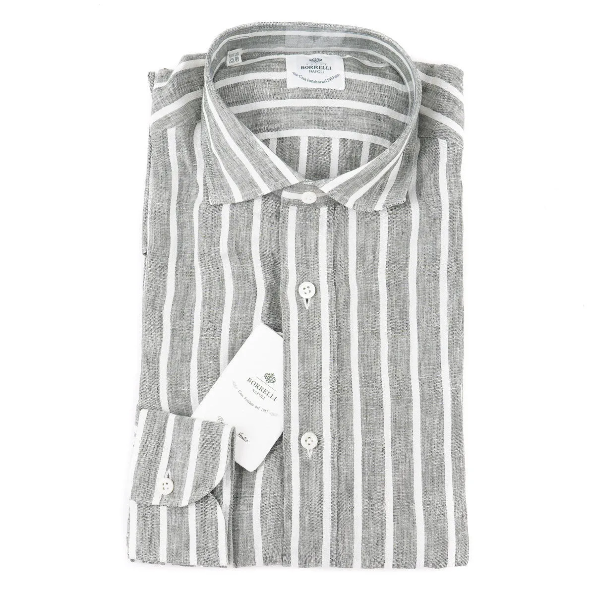 Luigi Borrelli Tailored-Fit Linen Dress Shirt