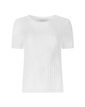 Lunar Pointelle Knit Short Sleeve Top
