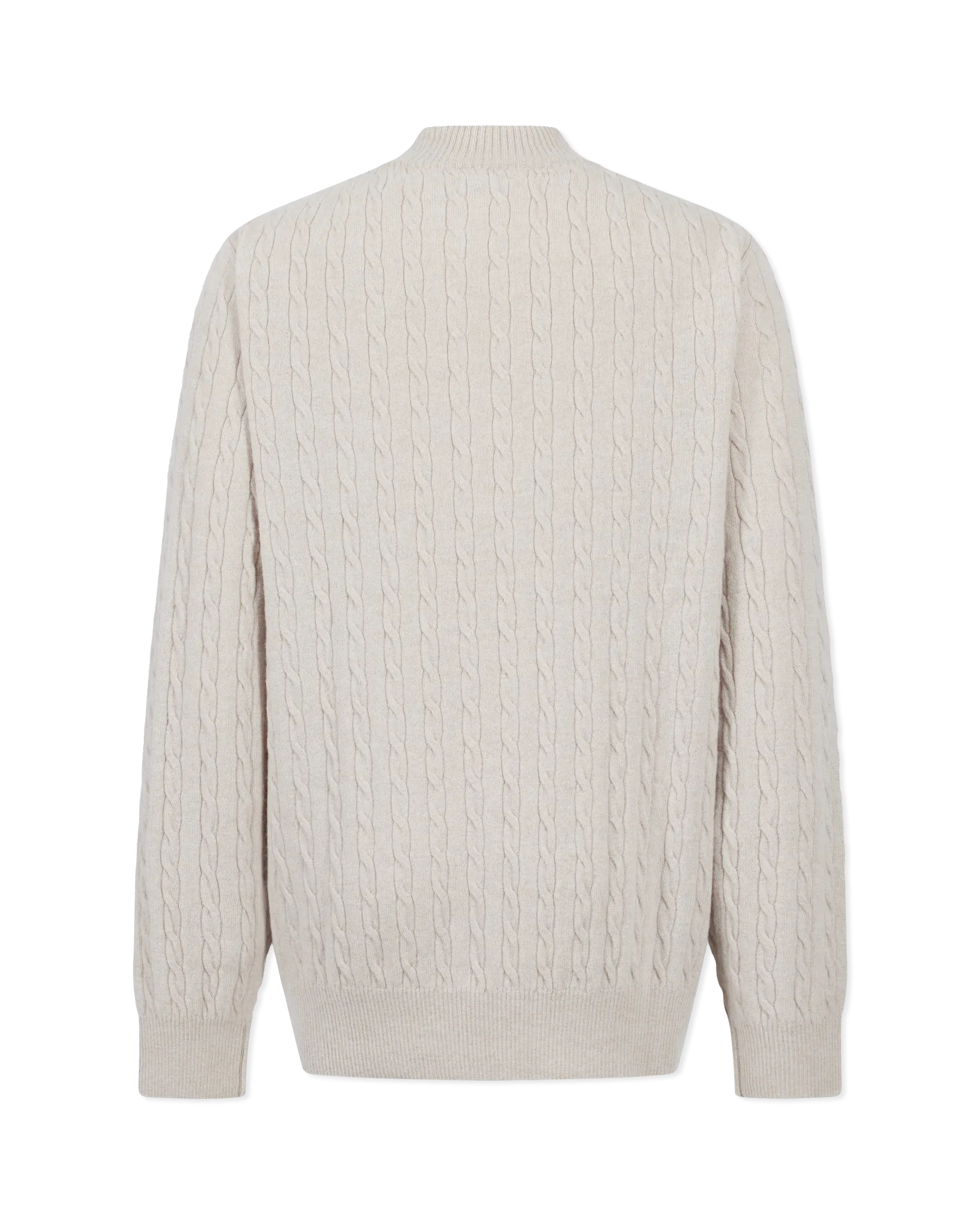 Luxury Cable Merino Wool Zip-Up Sweater