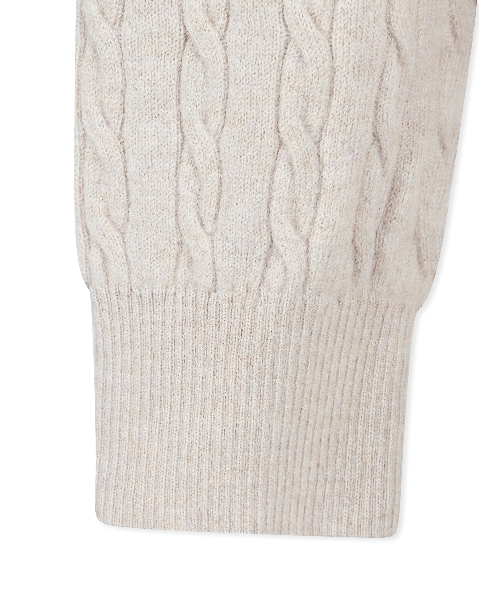 Luxury Cable Merino Wool Zip-Up Sweater