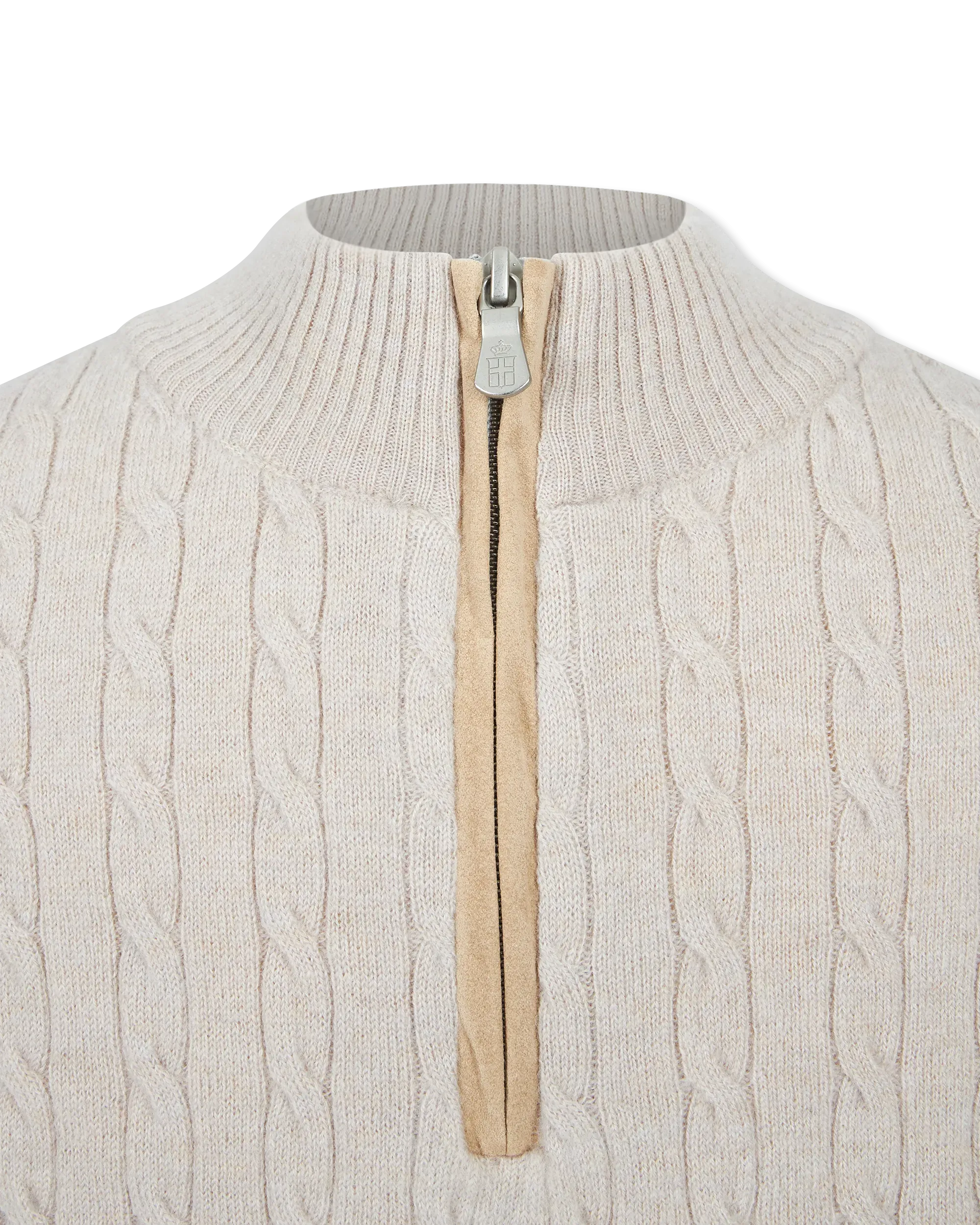 Luxury Cable Merino Wool Zip-Up Sweater