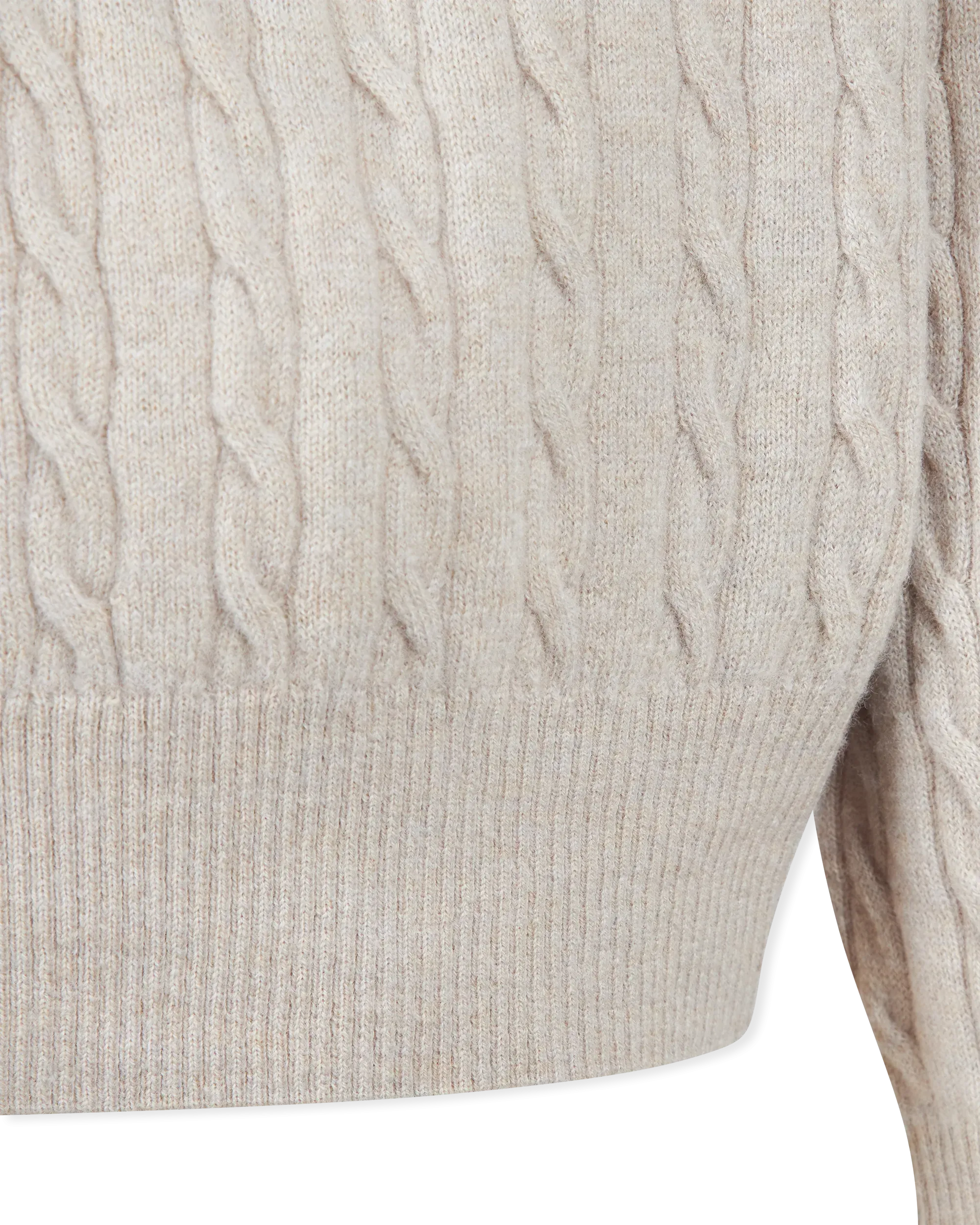 Luxury Cable Merino Wool Zip-Up Sweater