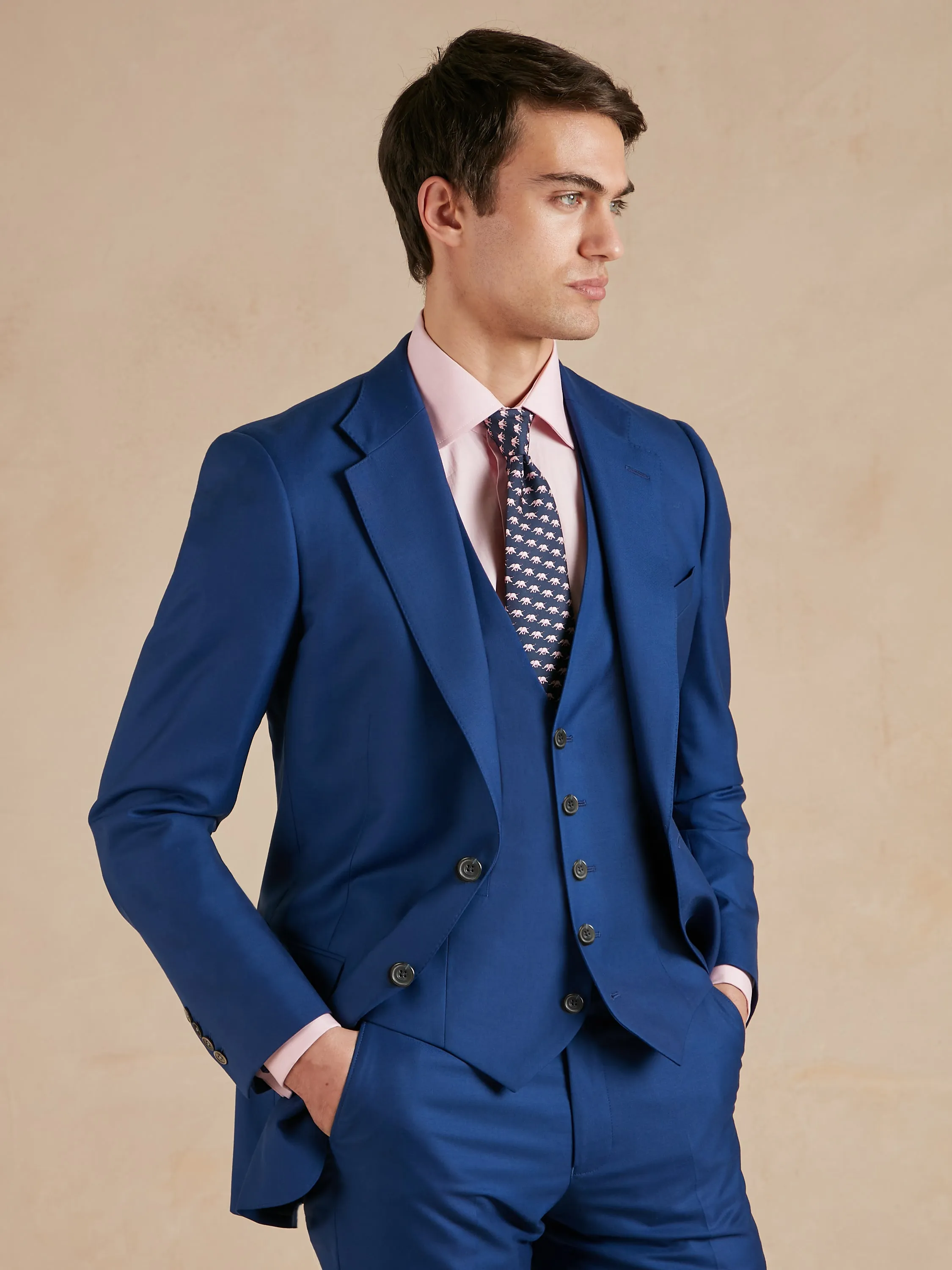 Mayfair Suit Loro Piana Super 150s Wool - Royal Blue