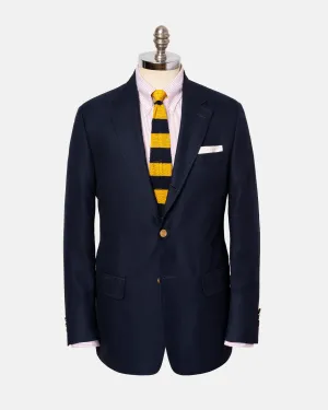 NAVY COTTON/WOOL HOPSACK BLAZER -  MTO