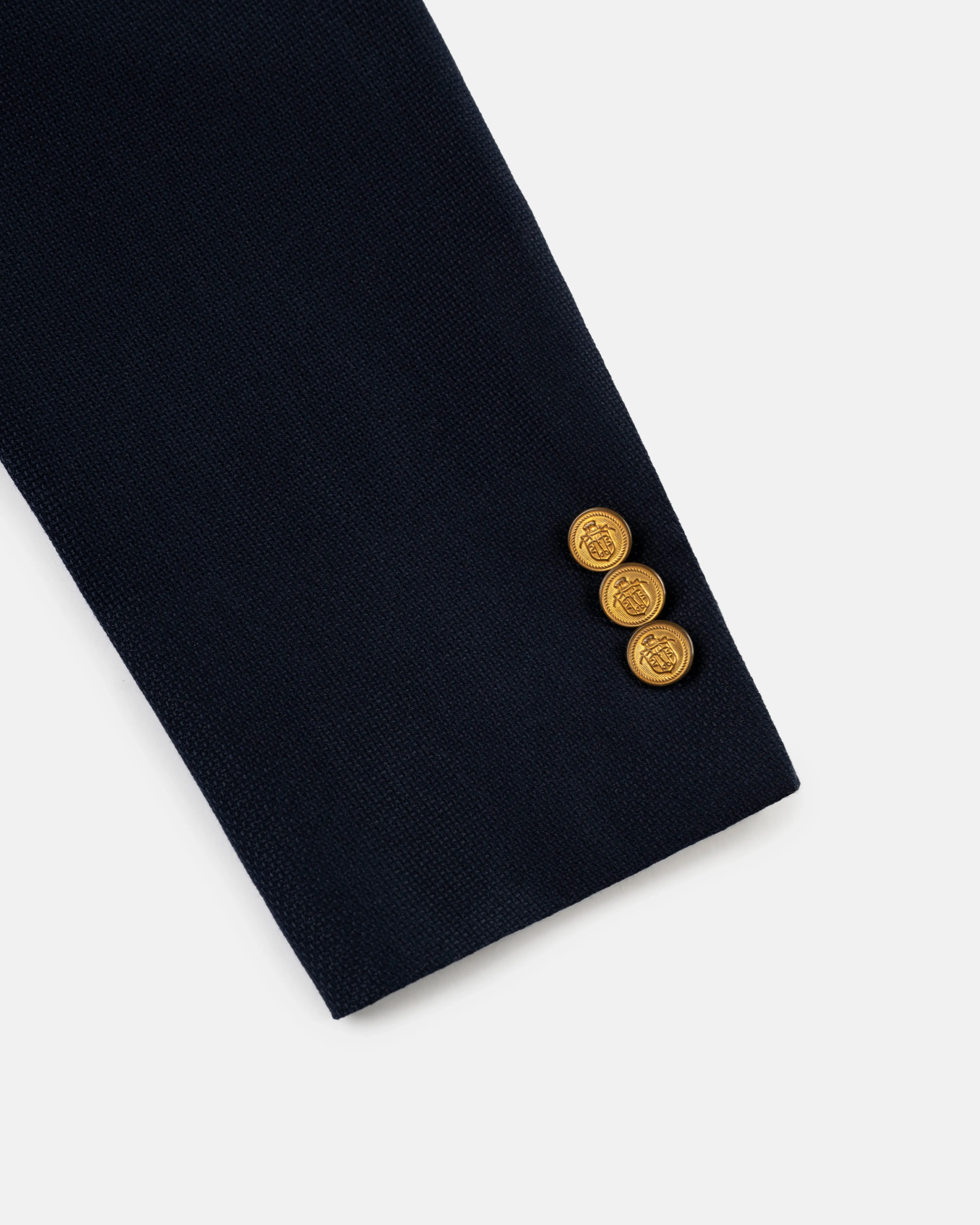 NAVY COTTON/WOOL HOPSACK BLAZER -  MTO