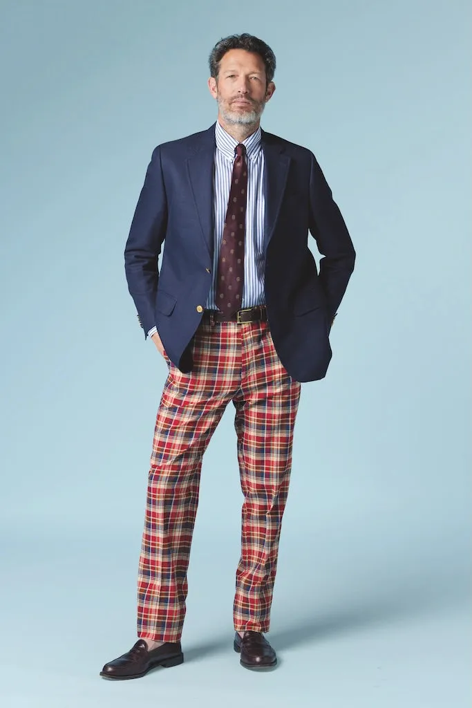NAVY COTTON/WOOL HOPSACK BLAZER -  MTO