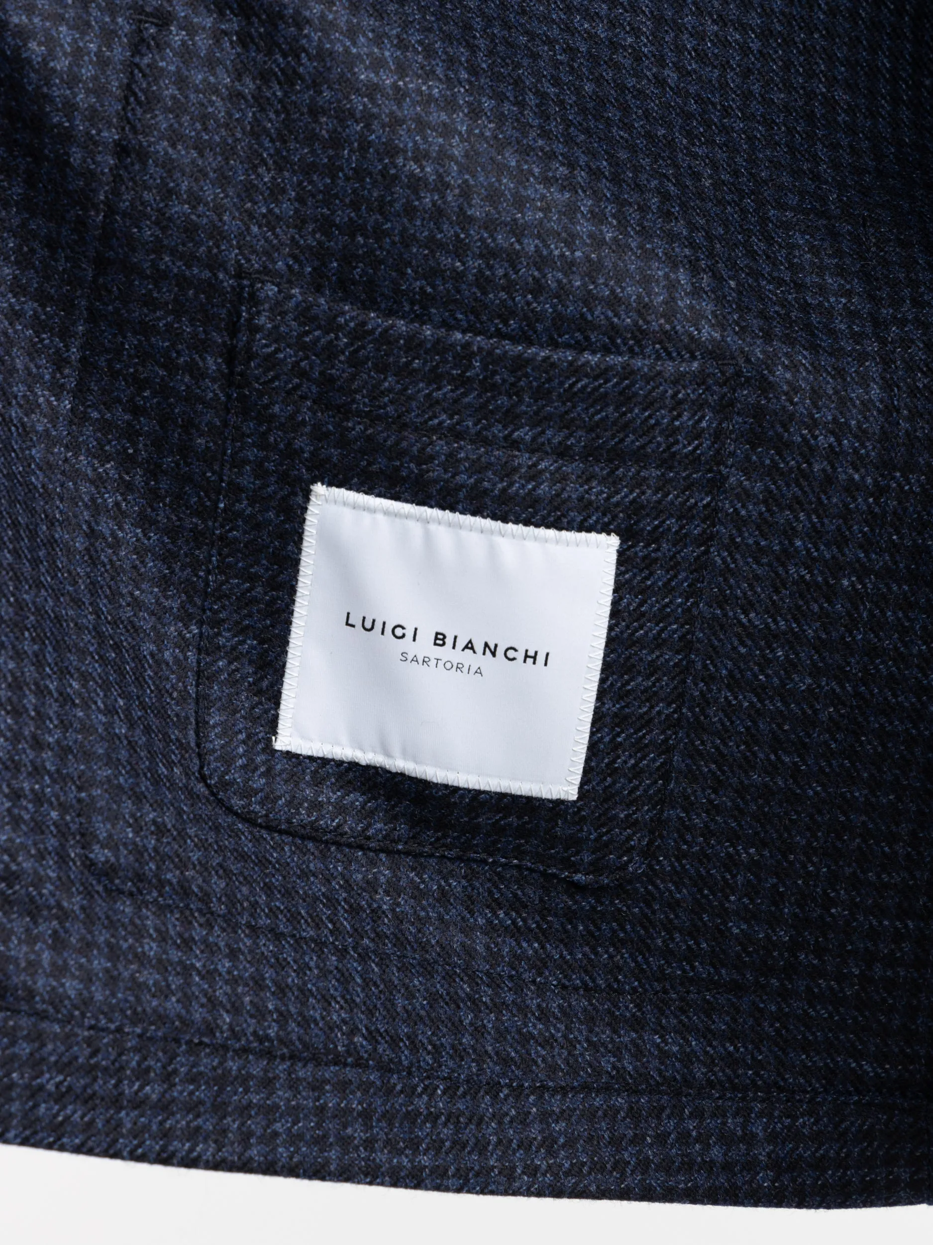 Navy Houndstooth Tailored Overshirt