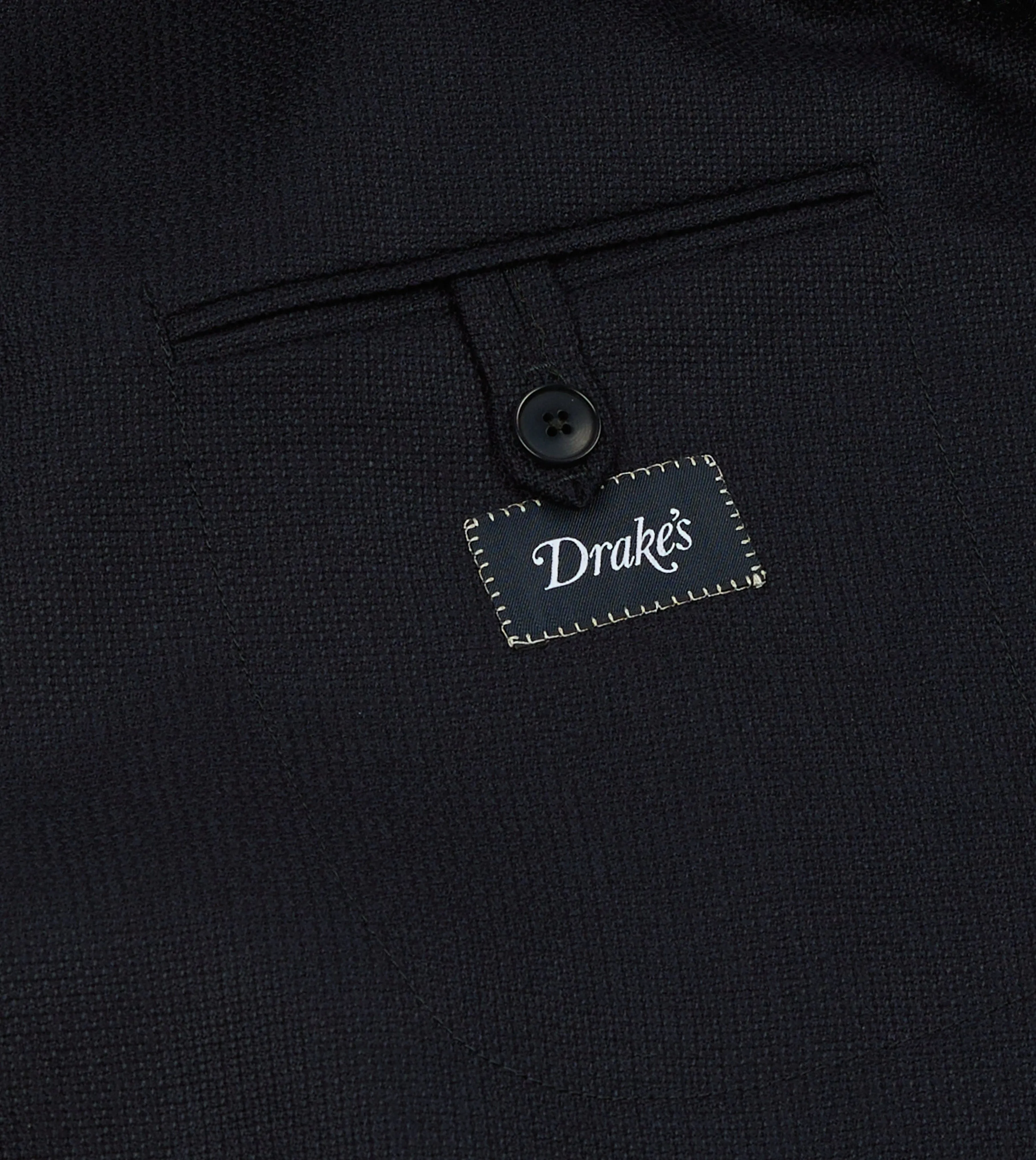 Navy Wool Double-Breasted Blazer