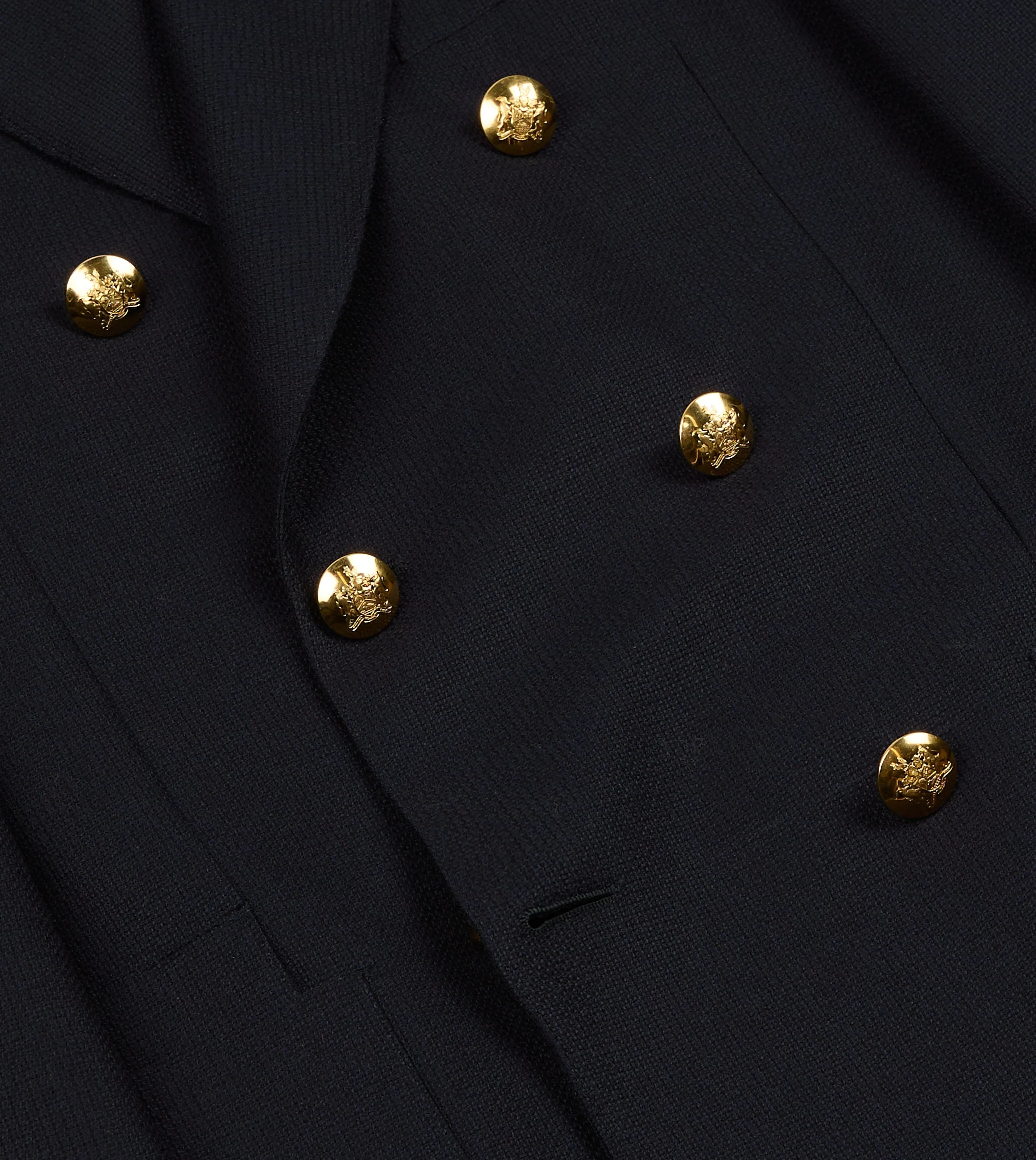 Navy Wool Double-Breasted Blazer