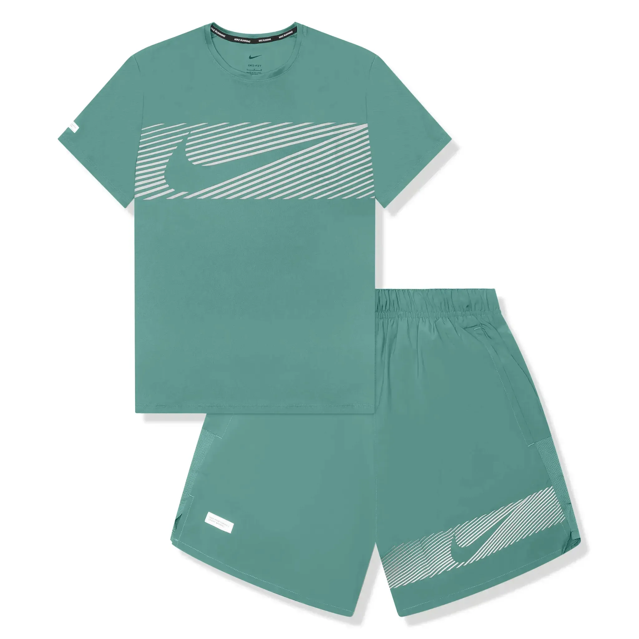 Nike Flash Miler Cyan Green T Shirt & Shorts
