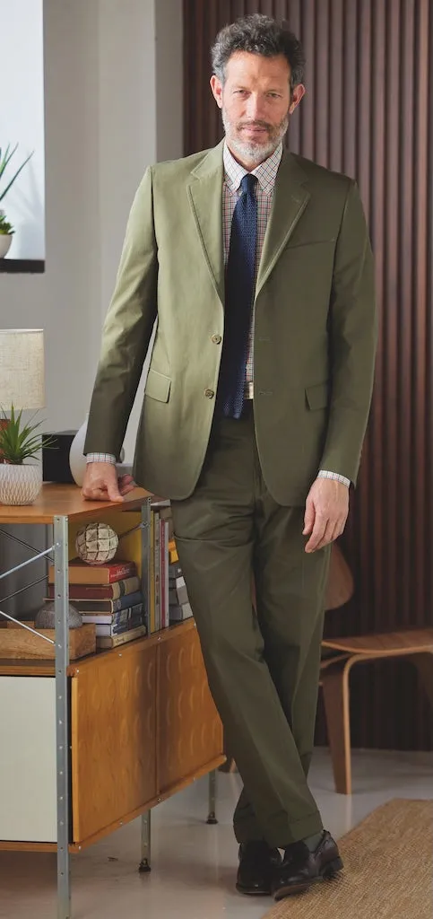 OLIVE POPLIN SUIT - MTO