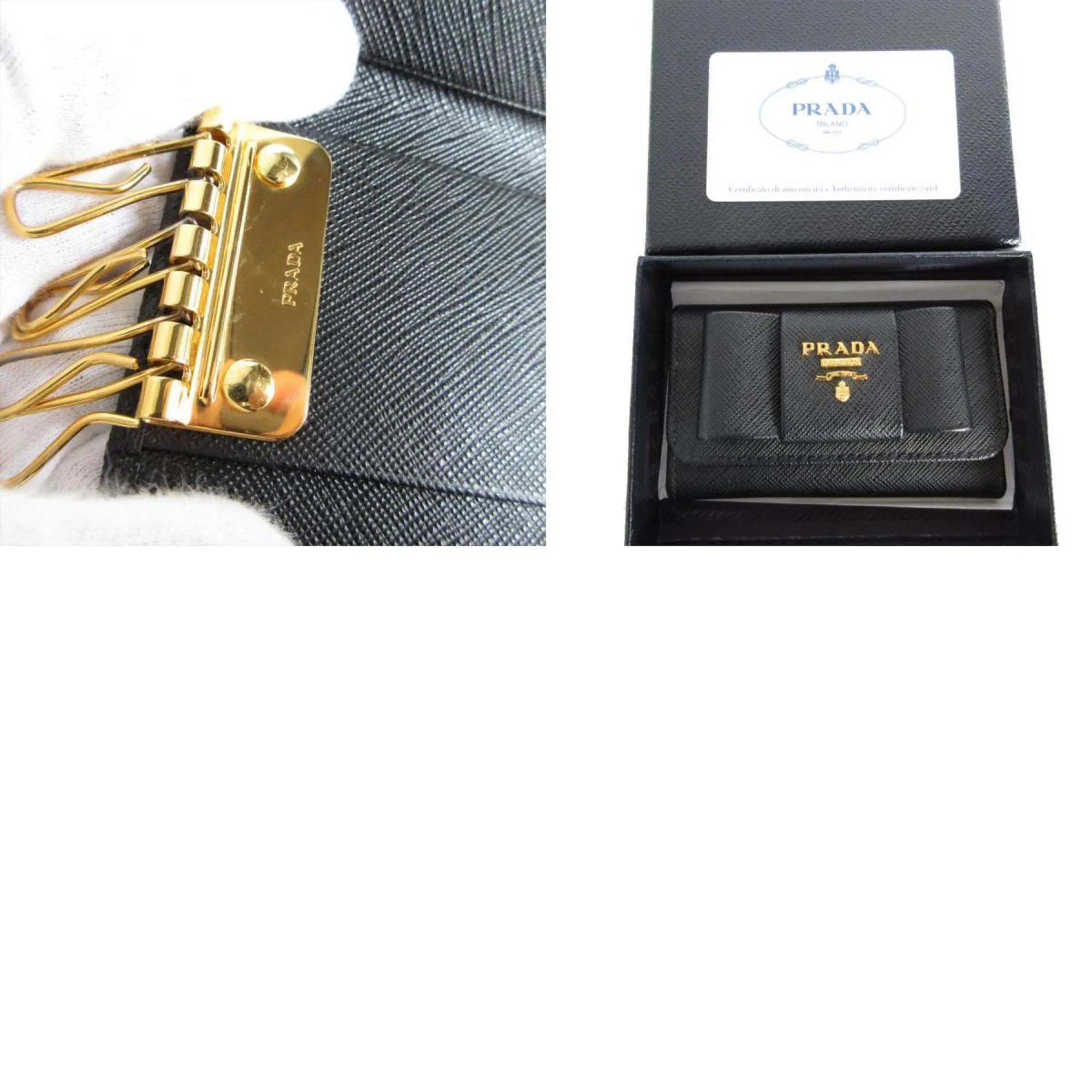 Prada Ribbon Black Leather Accessories