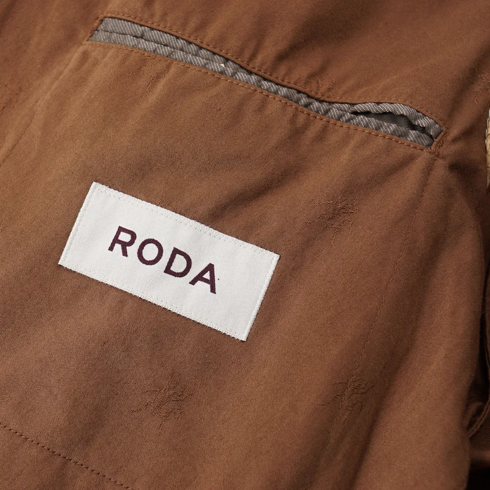 Roda Cocoa Brown Patterned Cotton Suit