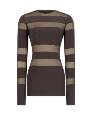 Spliced Long-Sleeve Top